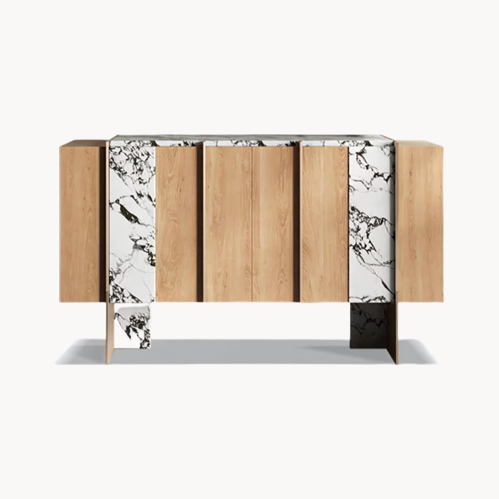 Rozeo Wooden marble sideboard