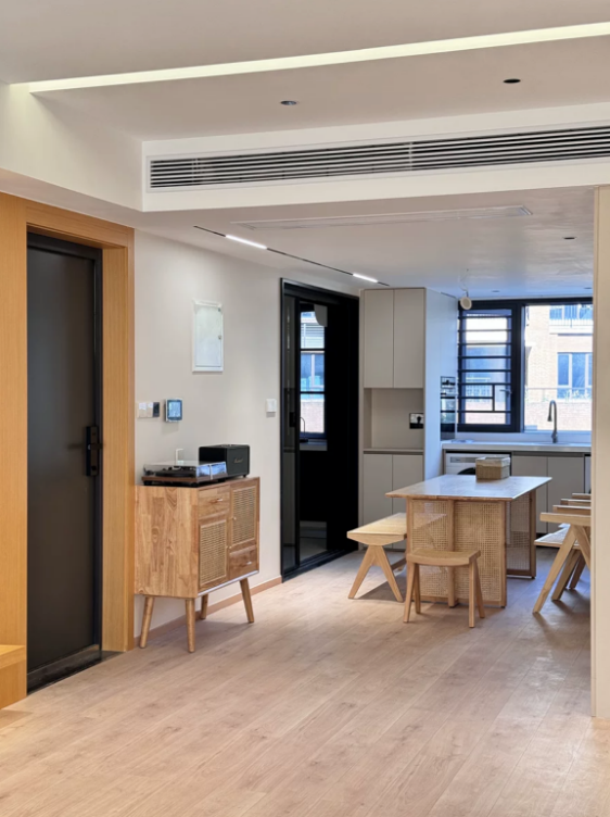 Shrilin Ash wood natural rattan sideboard