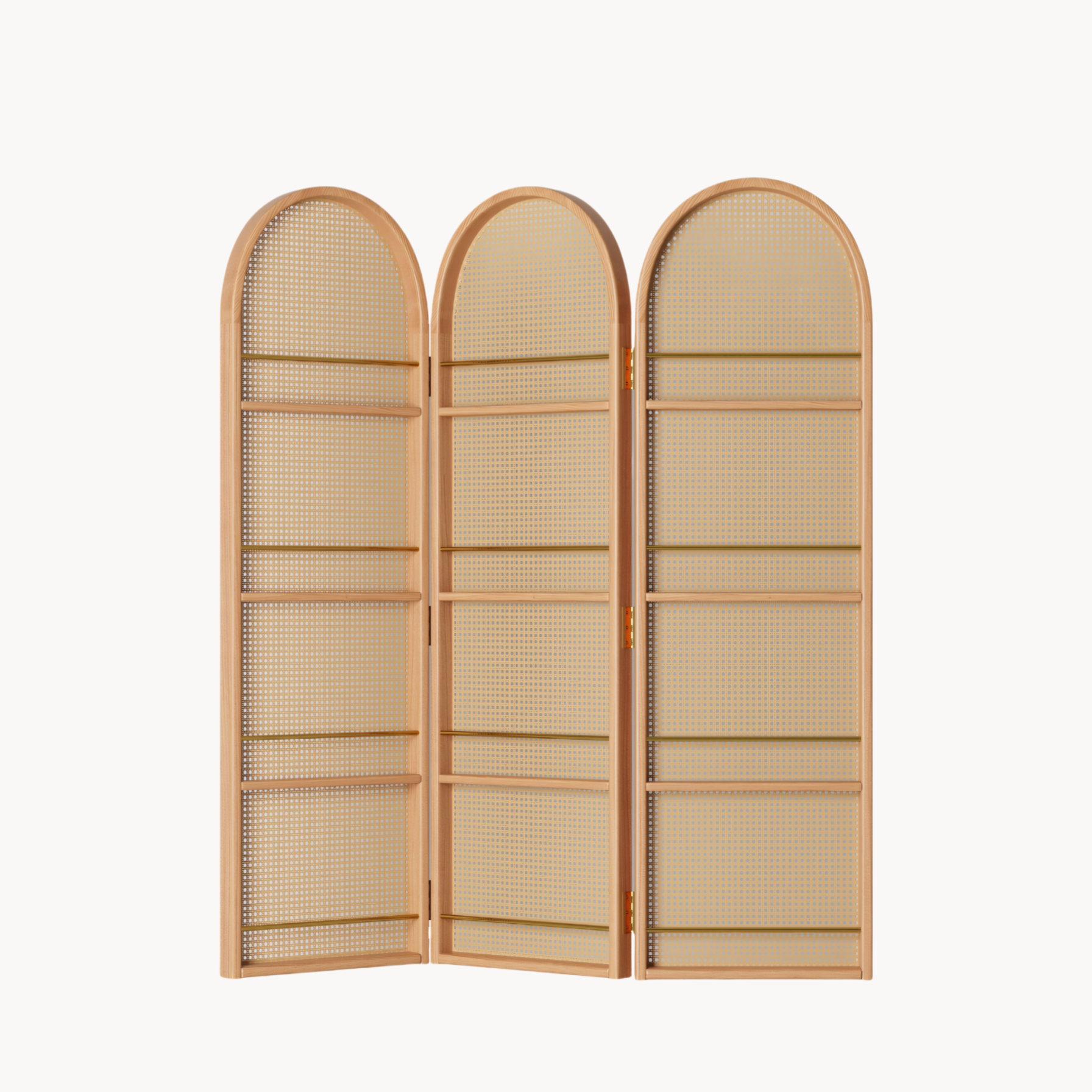 Feyda Ash wood natural rattan shelf