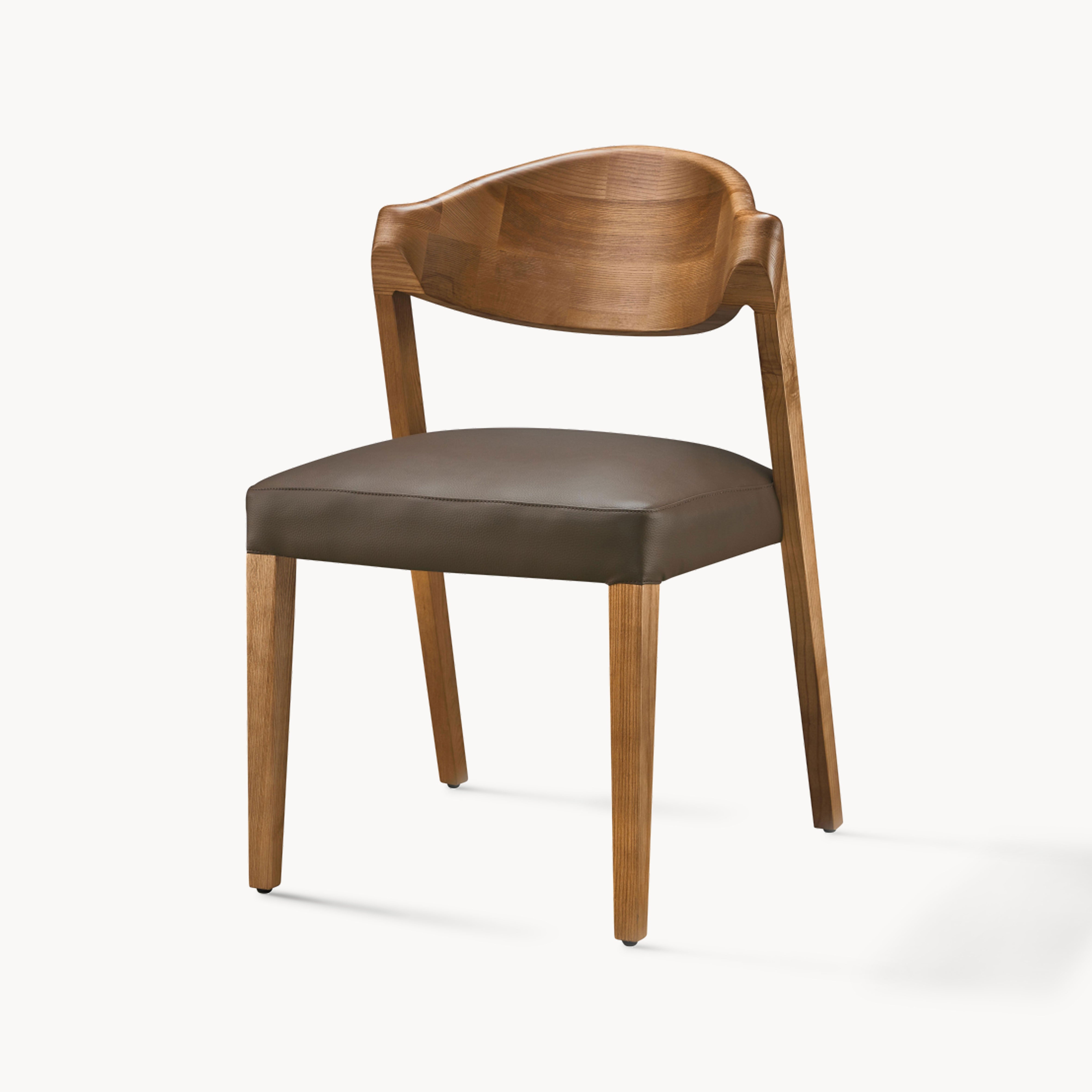 Lizadi 2pcs ash wood leather dining chairs