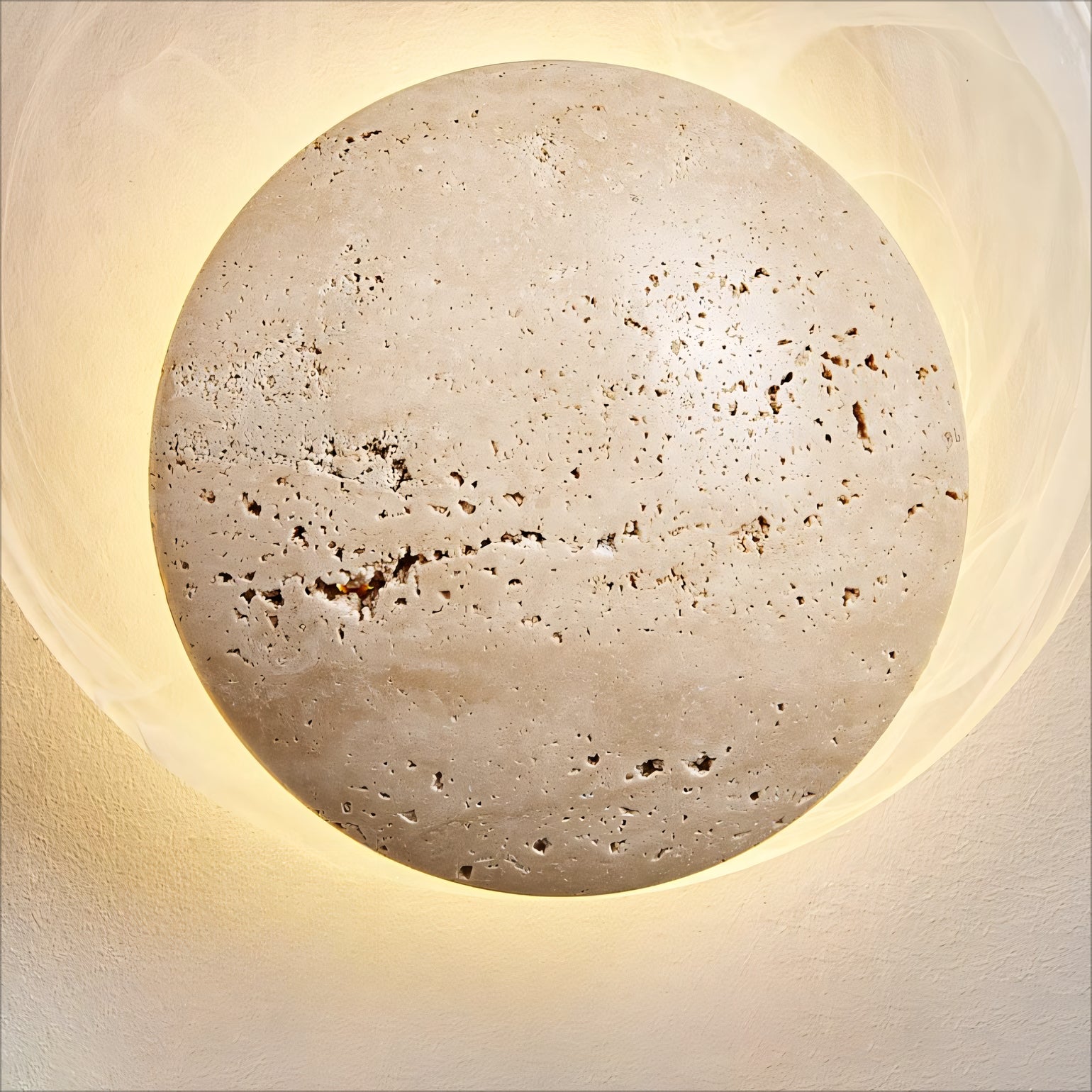 Srino 2pcs beige travertine wall lights bedside lights