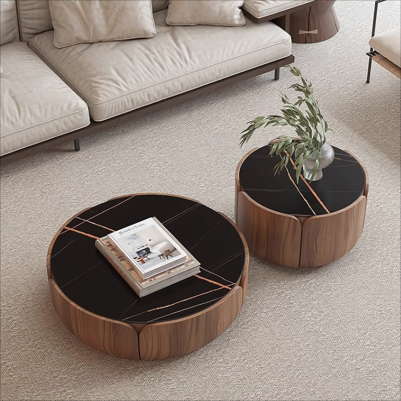 Midofas Walnut coffee table set