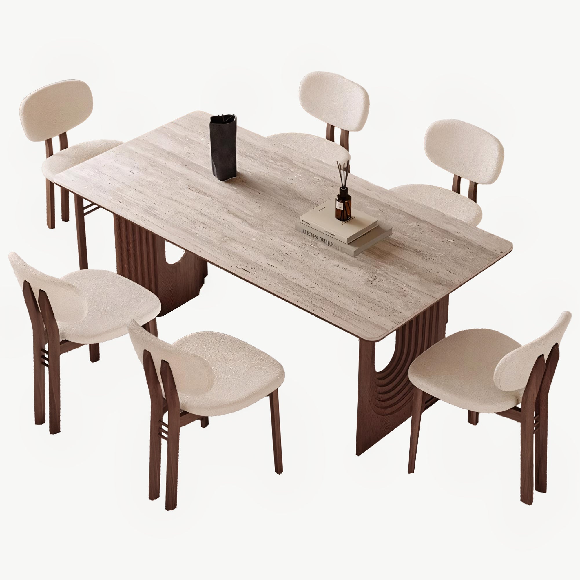 Vinllo Sintered stone rectangular dining set