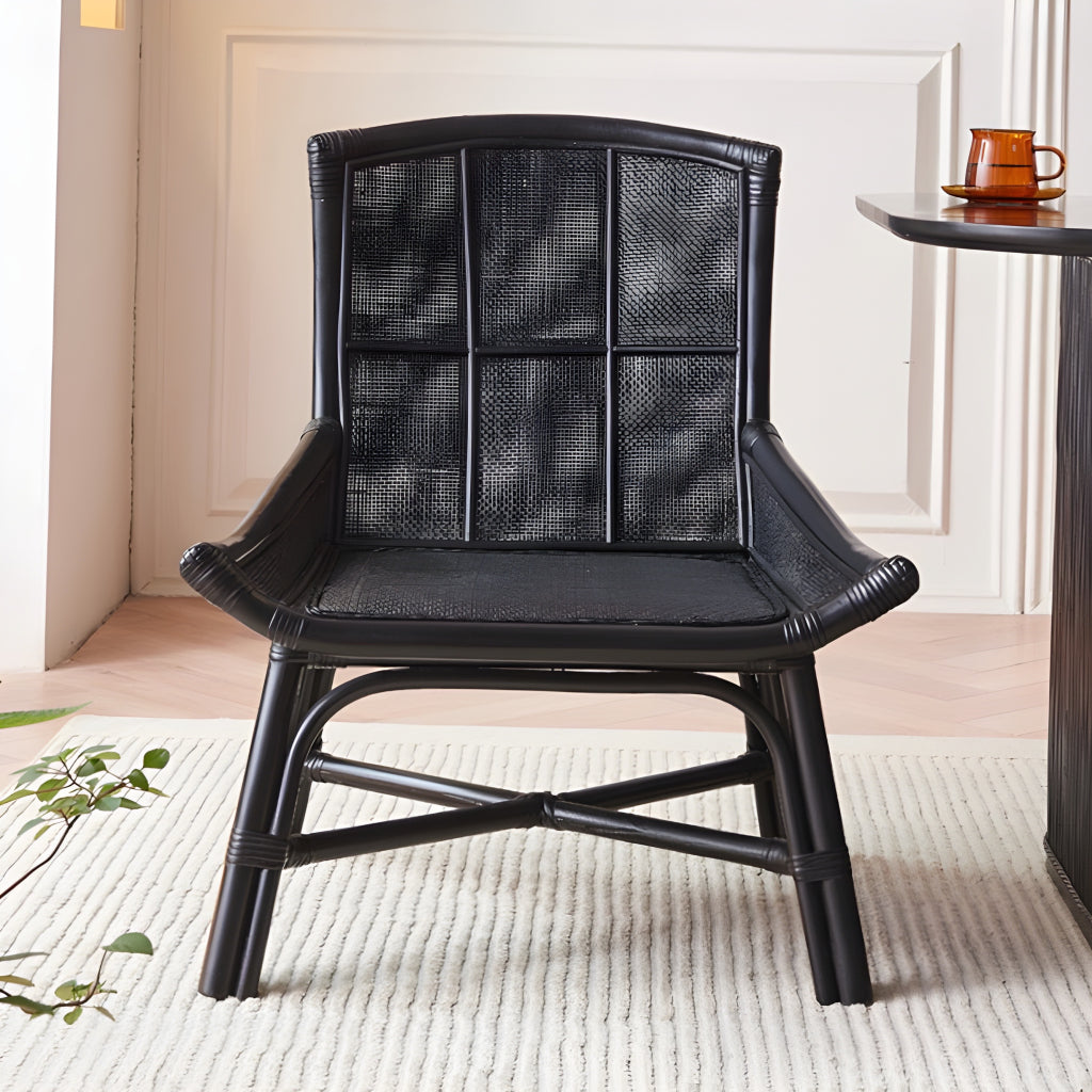 Sahalin 2pcs ash wood natural rattan dining chairs