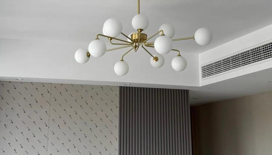 Retoliu Glass ball gold pendant light