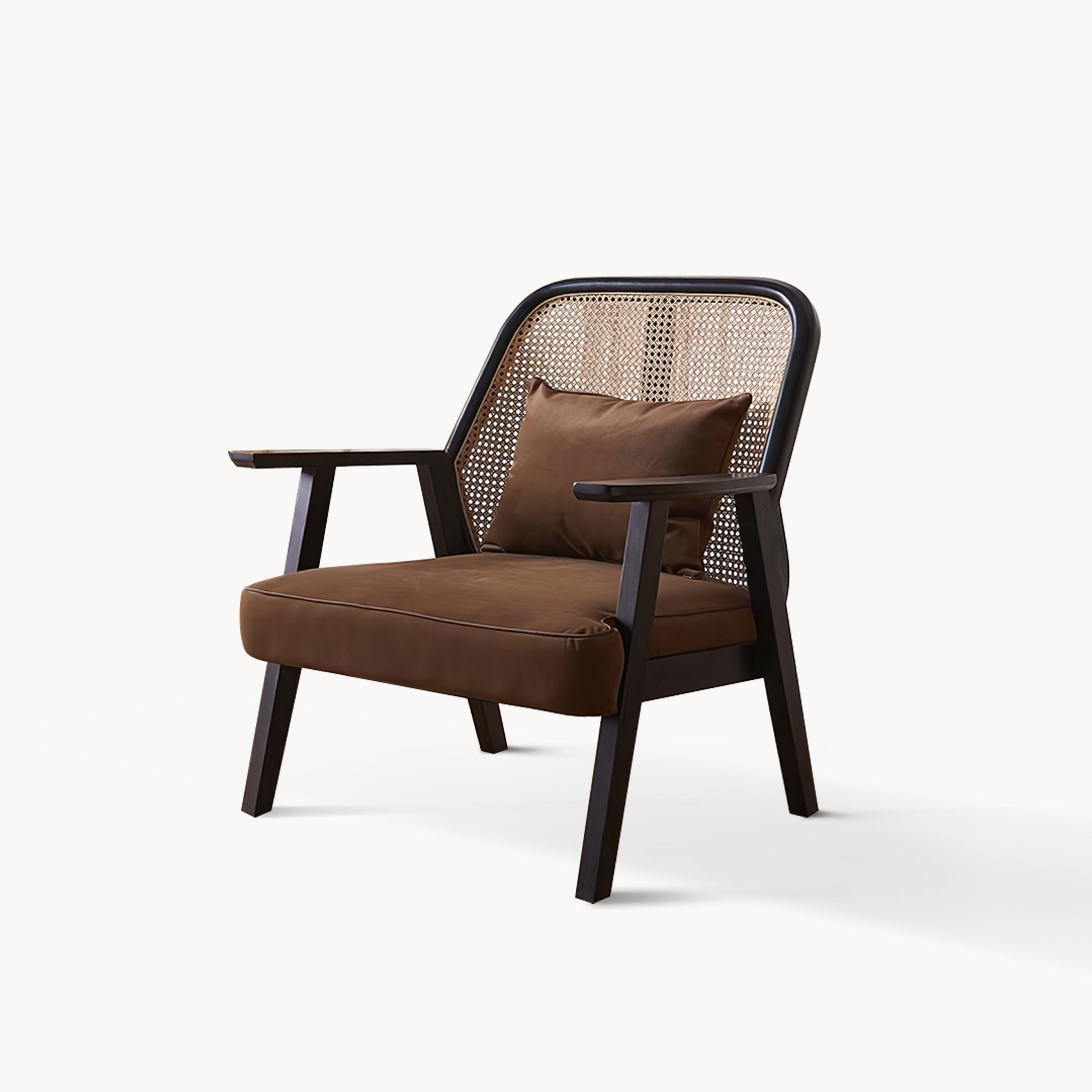 Rosalina Ash wood natural rattan accent chair