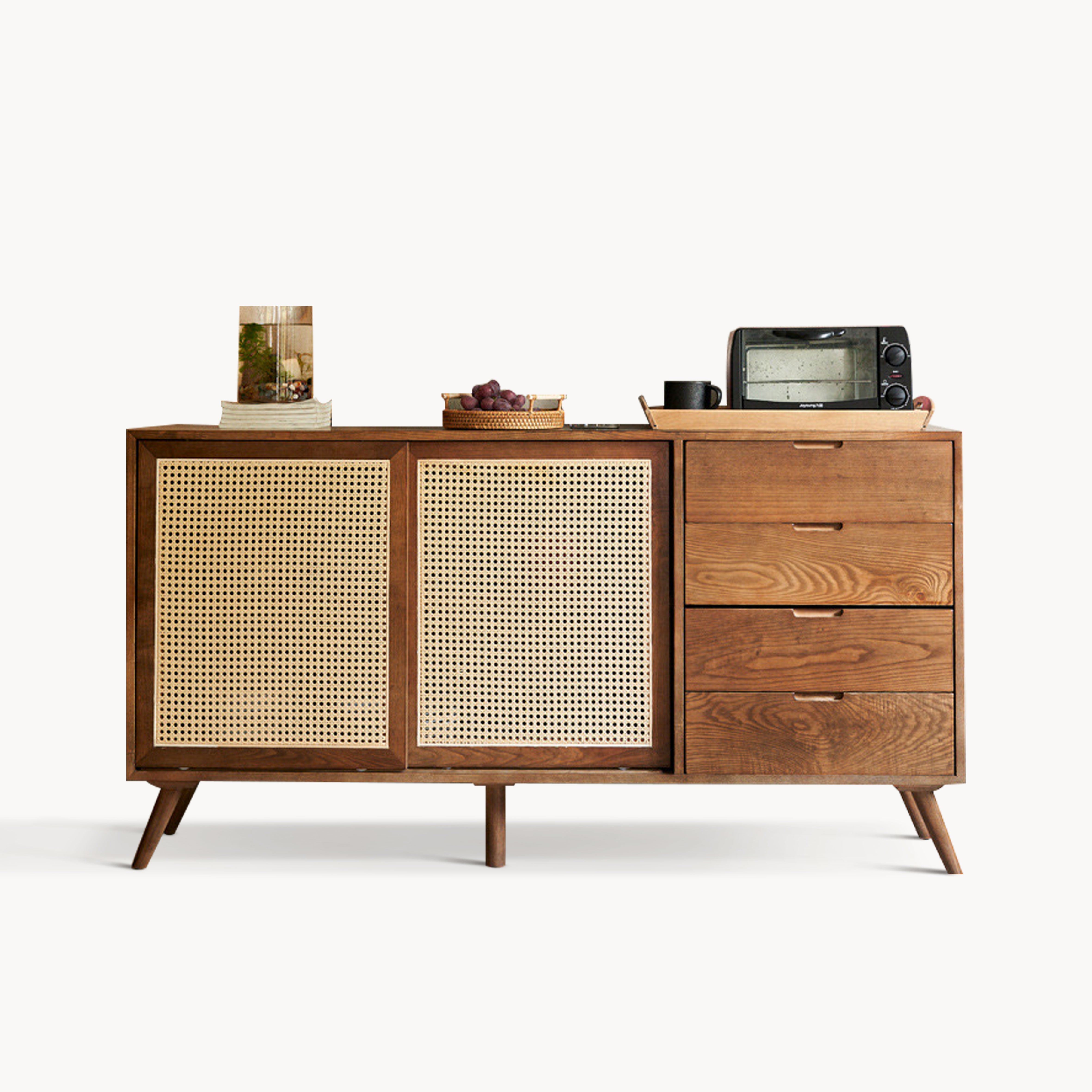 Filayre Ash wood natural rattan sideboard