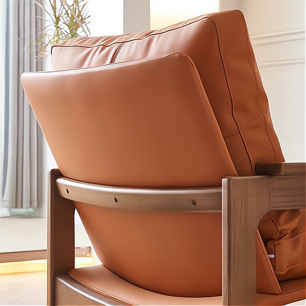 Sanavin Ash wood leather accent chair