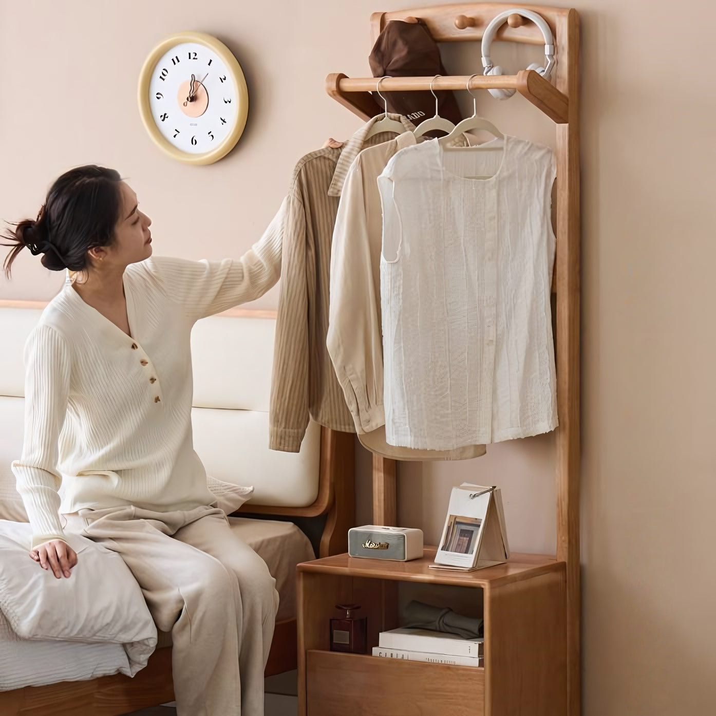 Orsova Clothes rack with storage cabinet