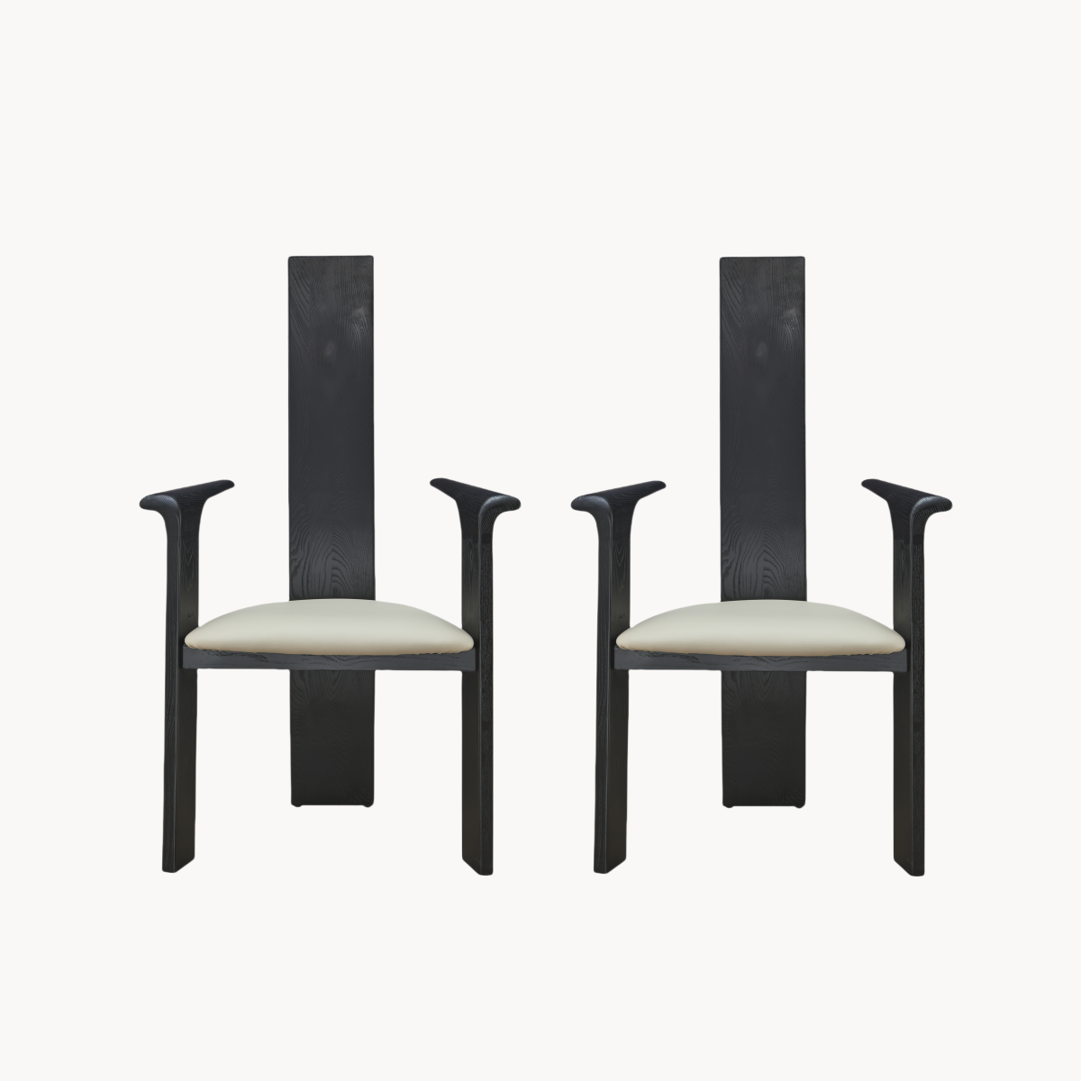 Gavriel 2pcs ash wood leather dining chairs