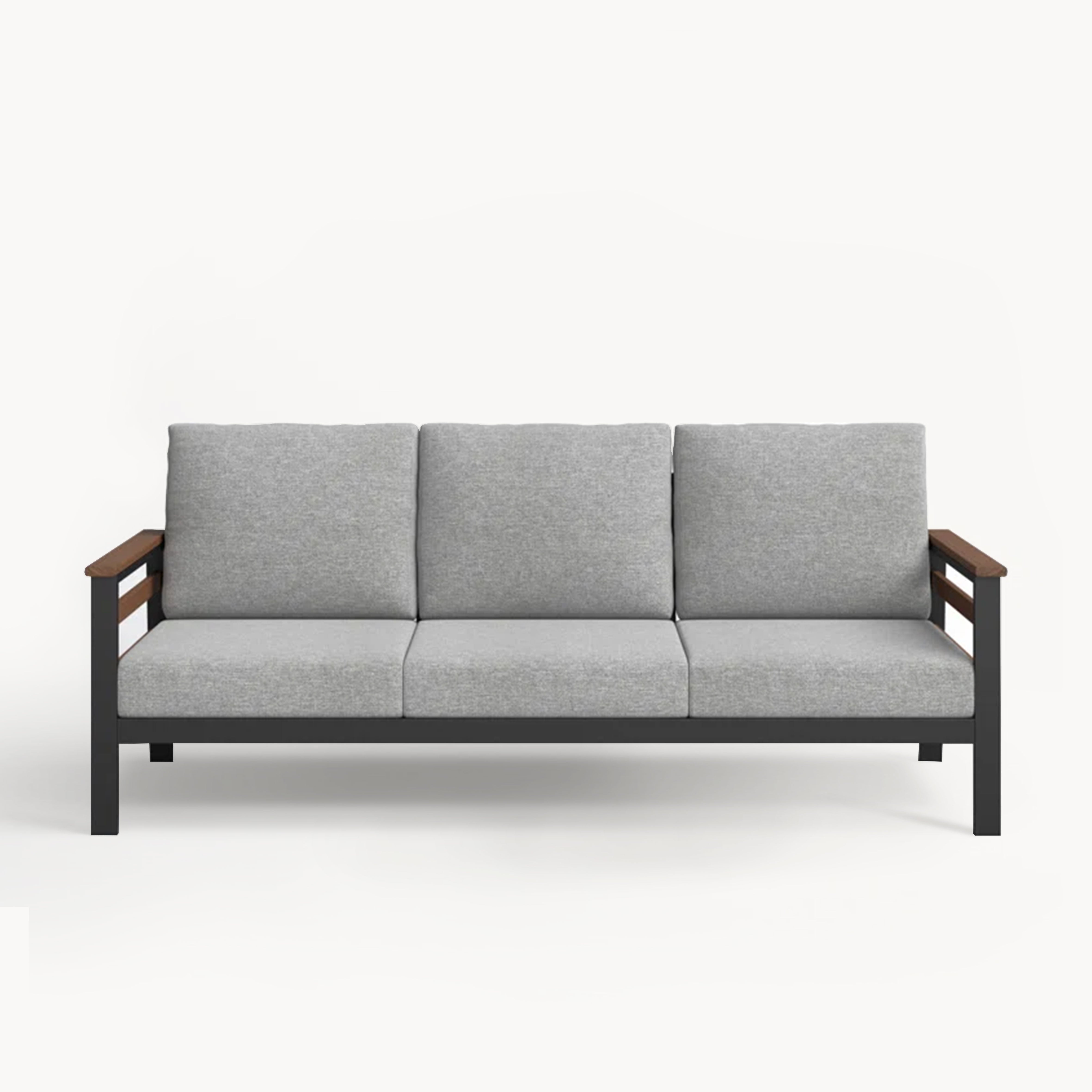 Soream Aluminum alloy solid wood outdoor sofa