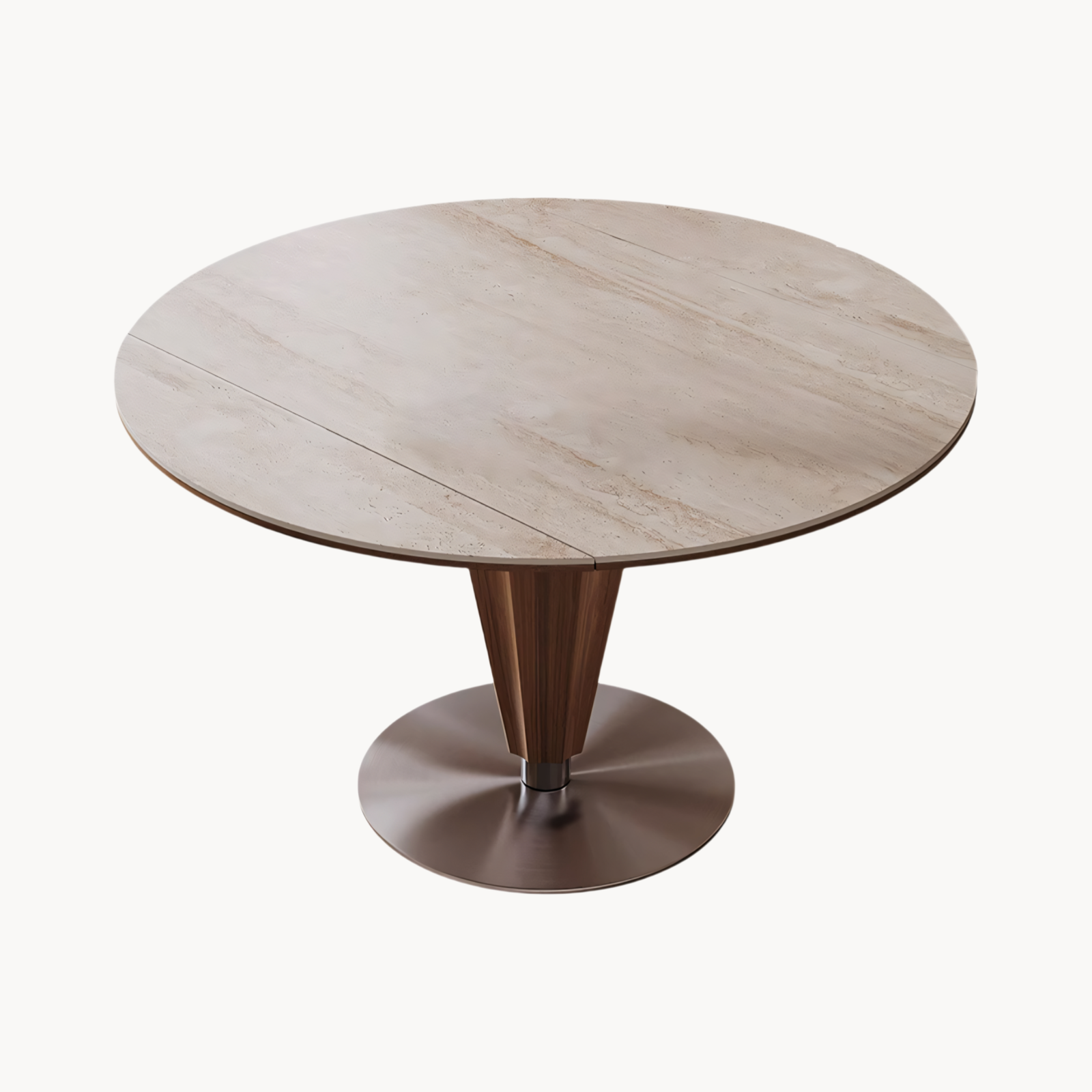 Patima Round-to-rectangular sliding extension dining table