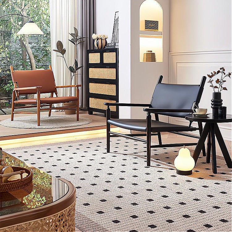 Xanian Ash wood leather accent chair