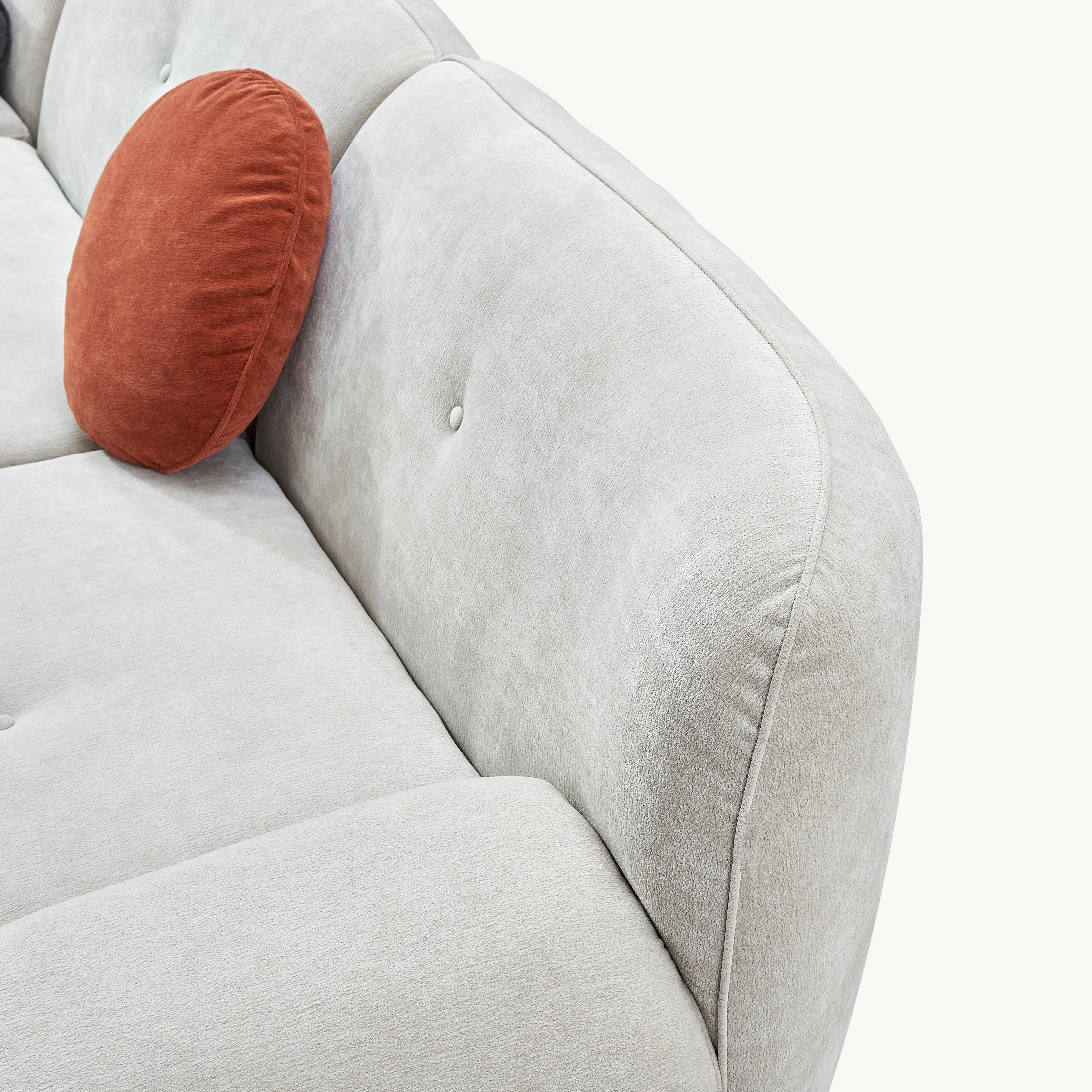 Donoa Fabric short armrests straight sofa