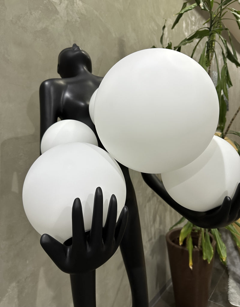 Tunirean Character sculpture art black floor lamp