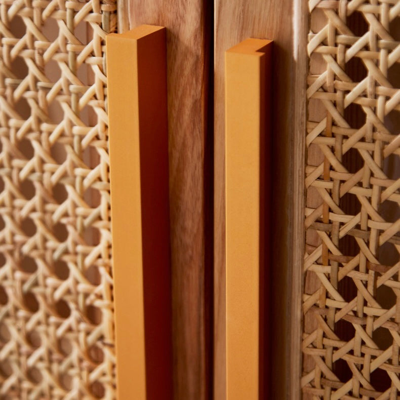 Bimare Ash wood natural rattan wardrobe