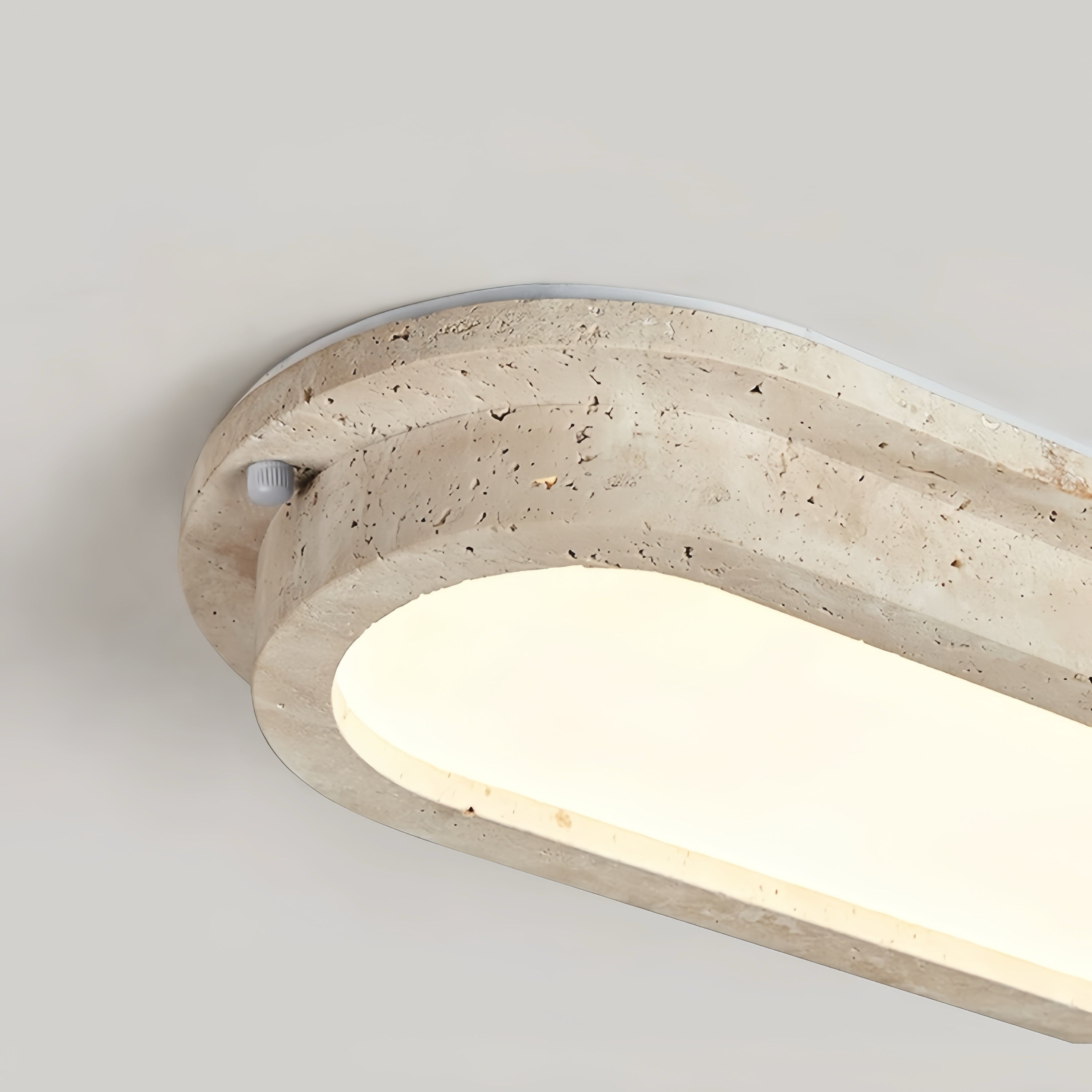 Emia Beige travertine ceiling light