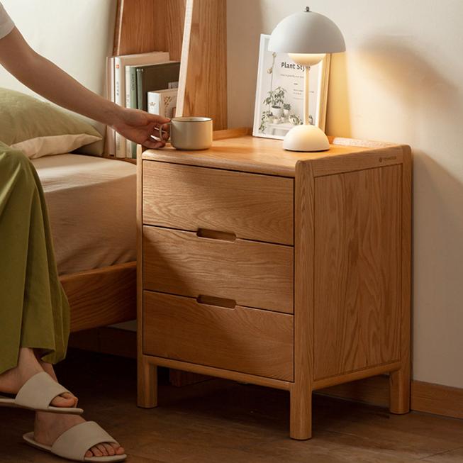 Desili 2pcs solid wood nightstands-A