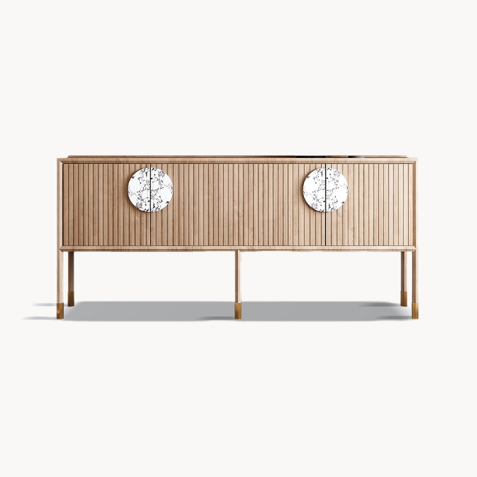 Melra Wooden marble sideboard
