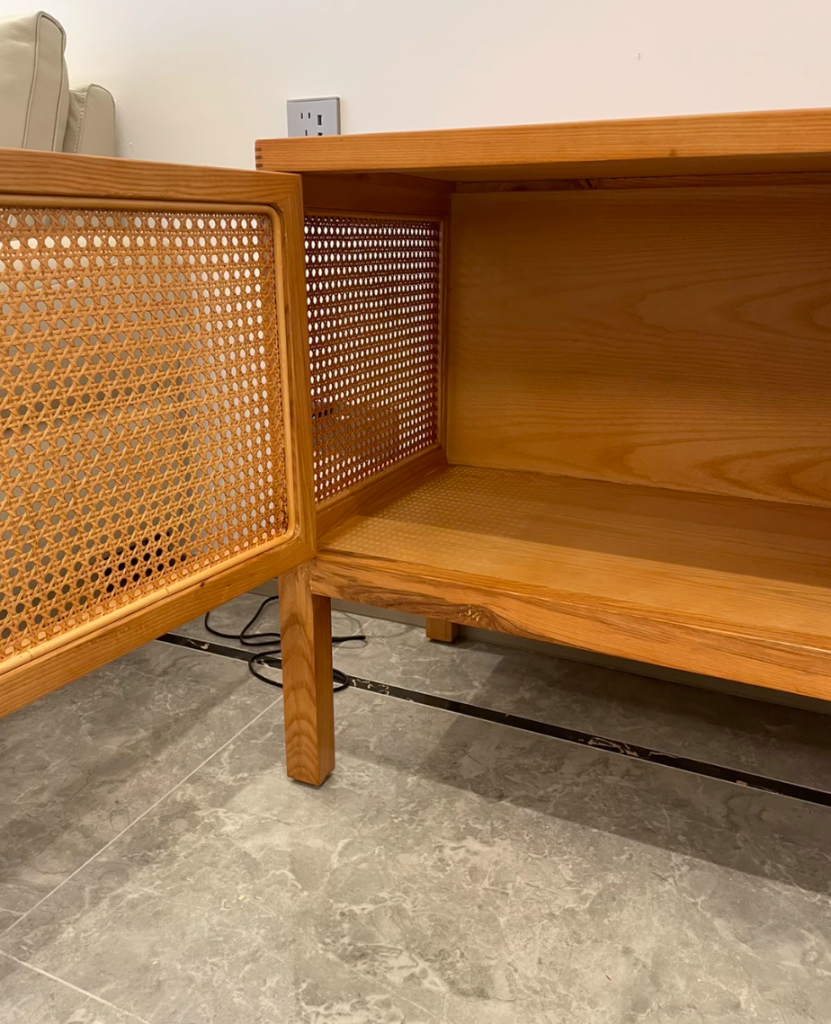 Ritanlar Ash wood natural rattan sideboard