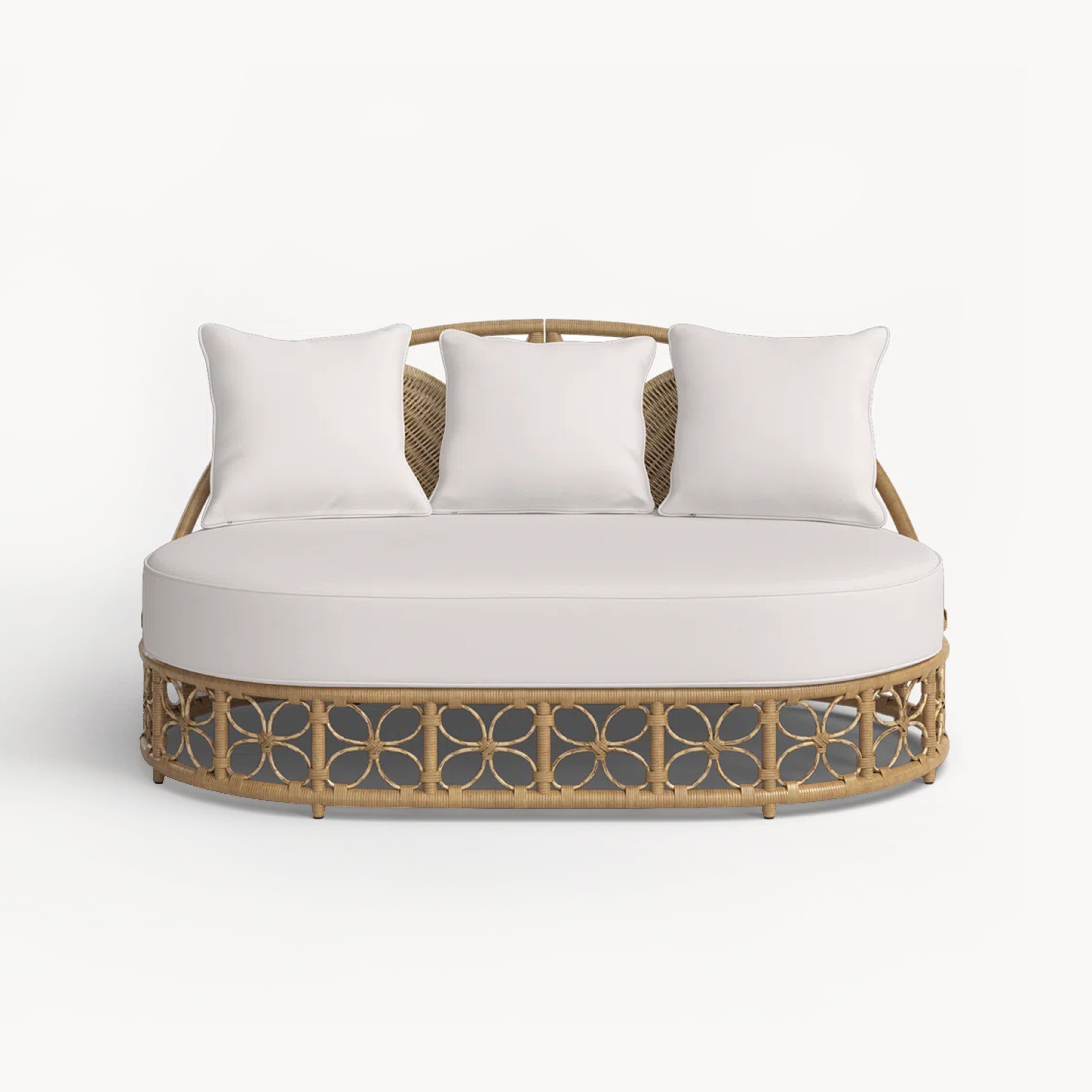 Peranx Aluminum alloy rattan outdoor chaise lounge sofa bed