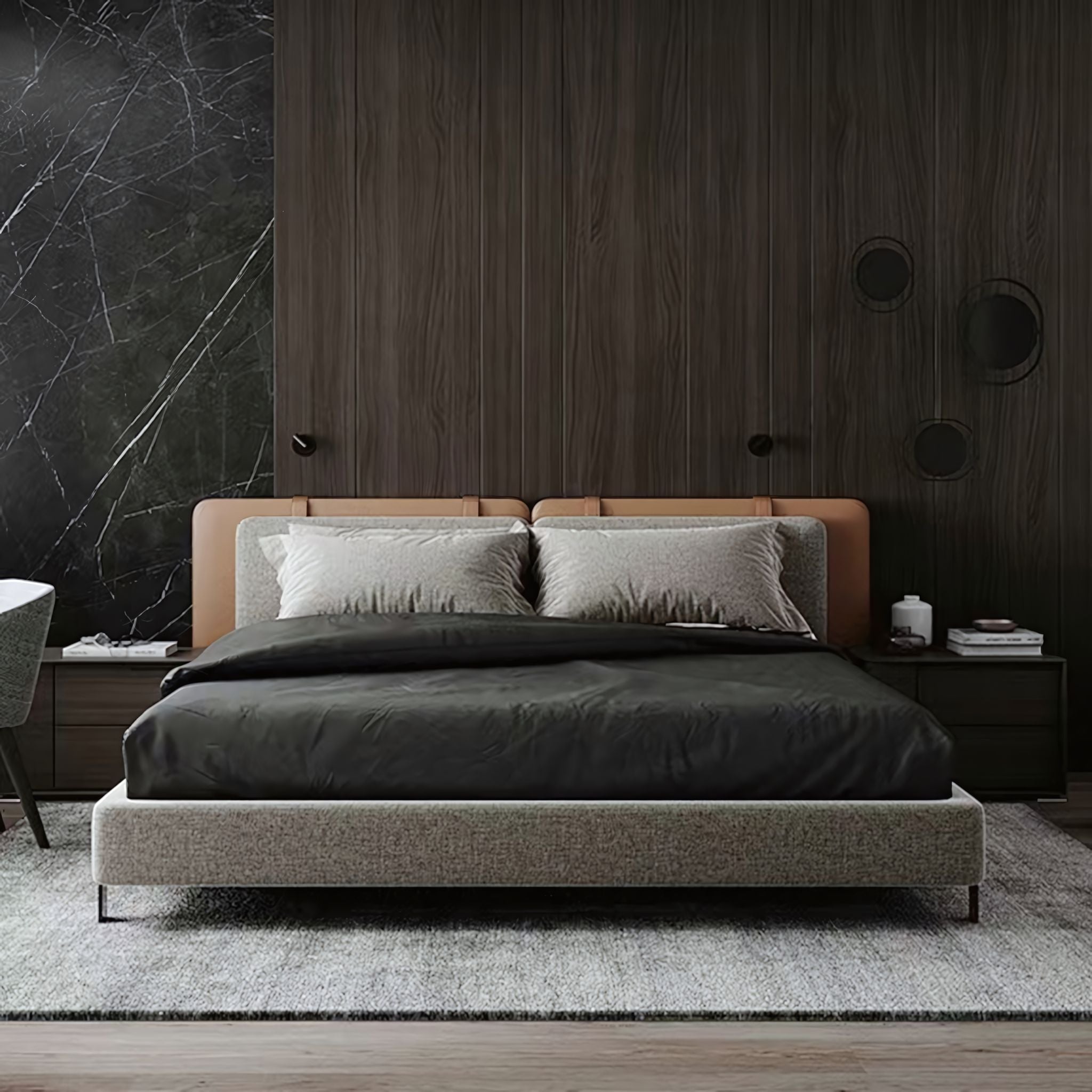 Biltro Leather double bed