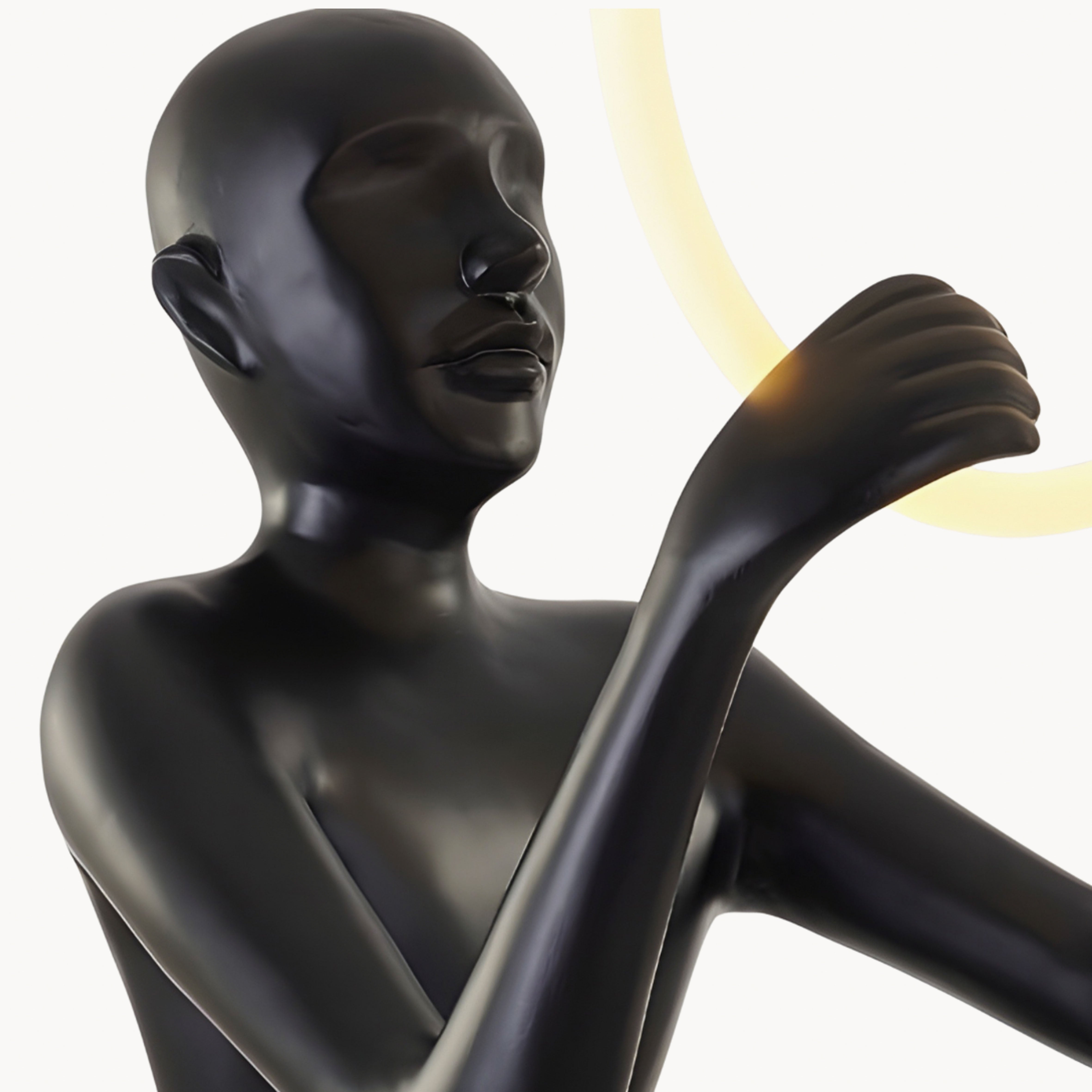 Ernilon Character statue art black floor lamp