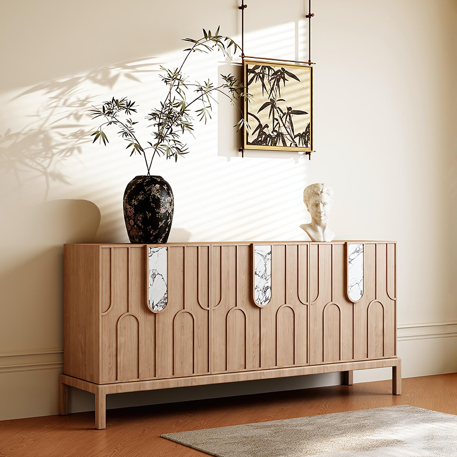 Tiziao Wooden marble sideboard