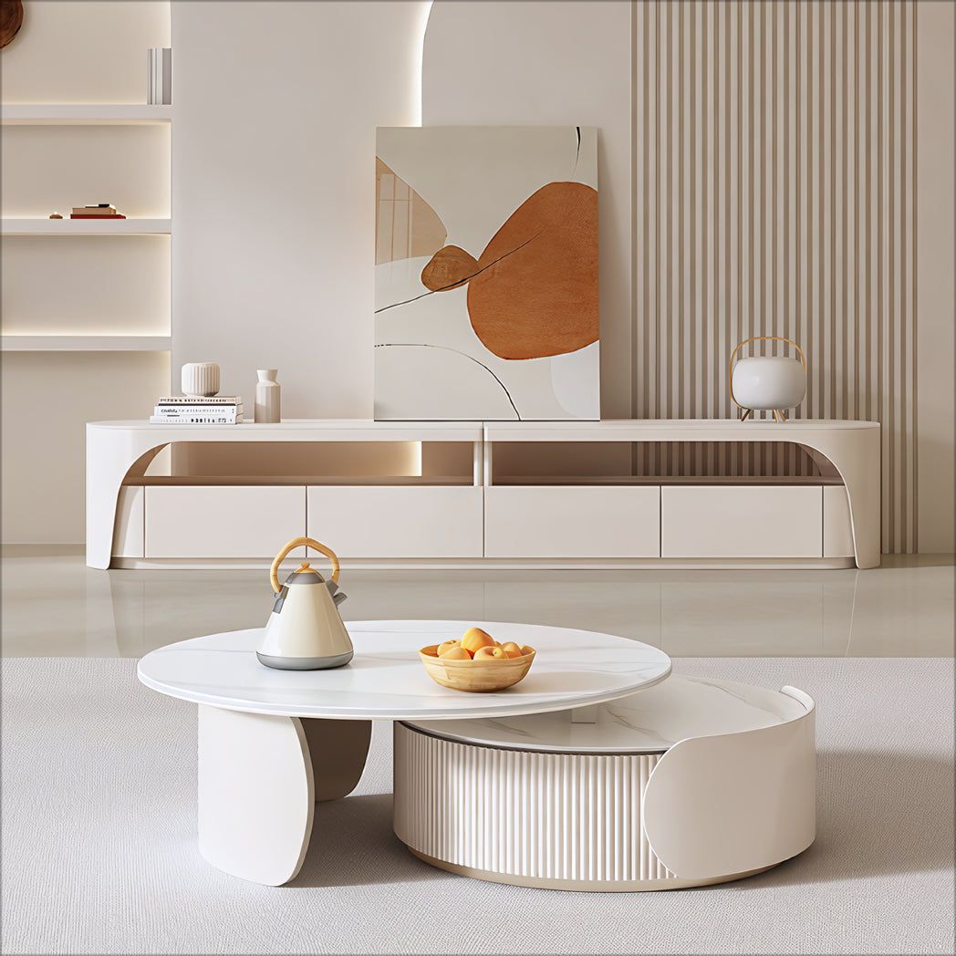 Urique Modern round nesting coffee table set