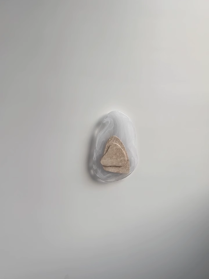 Liopina 2pcs beige travertine wall lights bedside lights