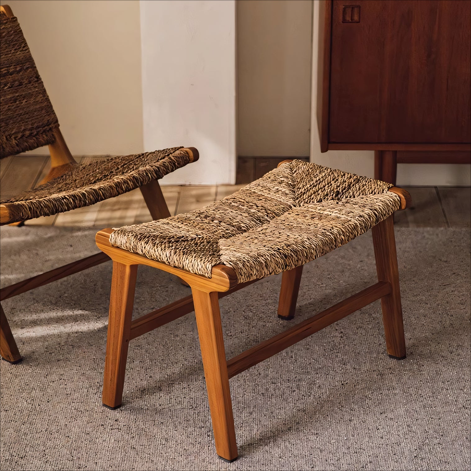 Alvaro Natural rattan ash wood lounge chair