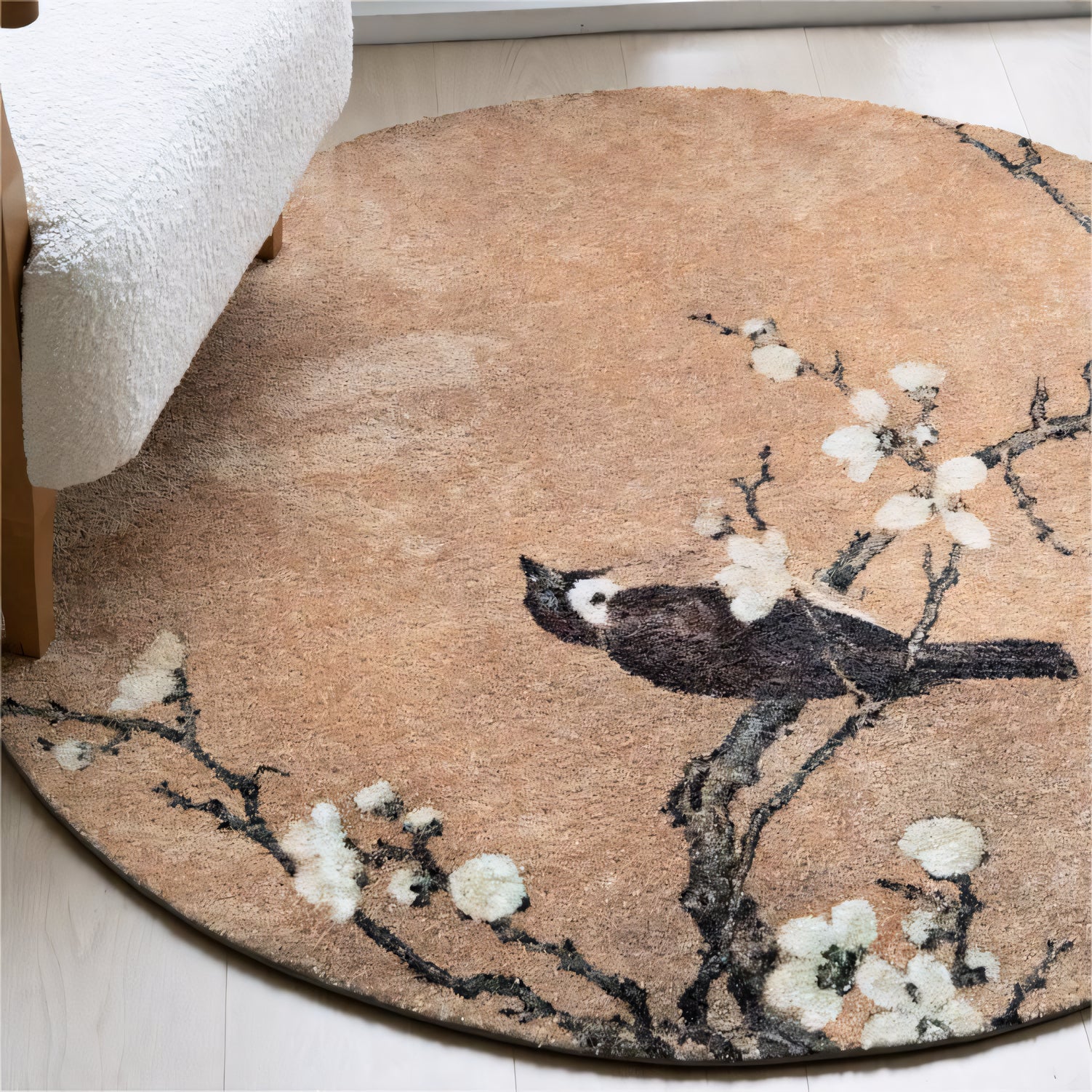 Wiffey Handmade magpie pattern carpet rug