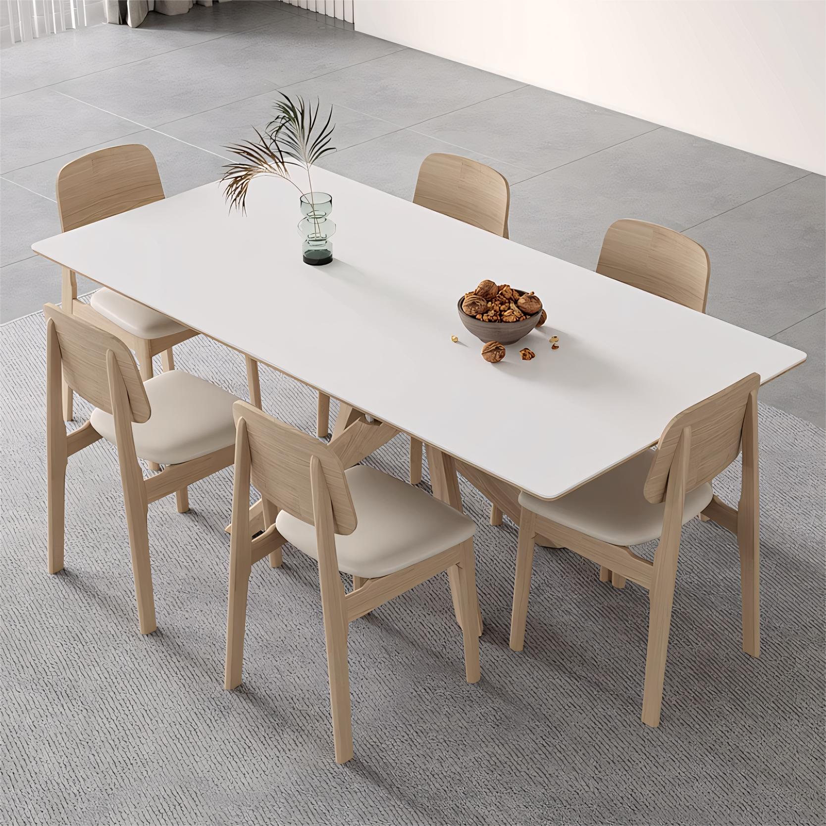 Penai Sintered stone solid wood rectangular dining table