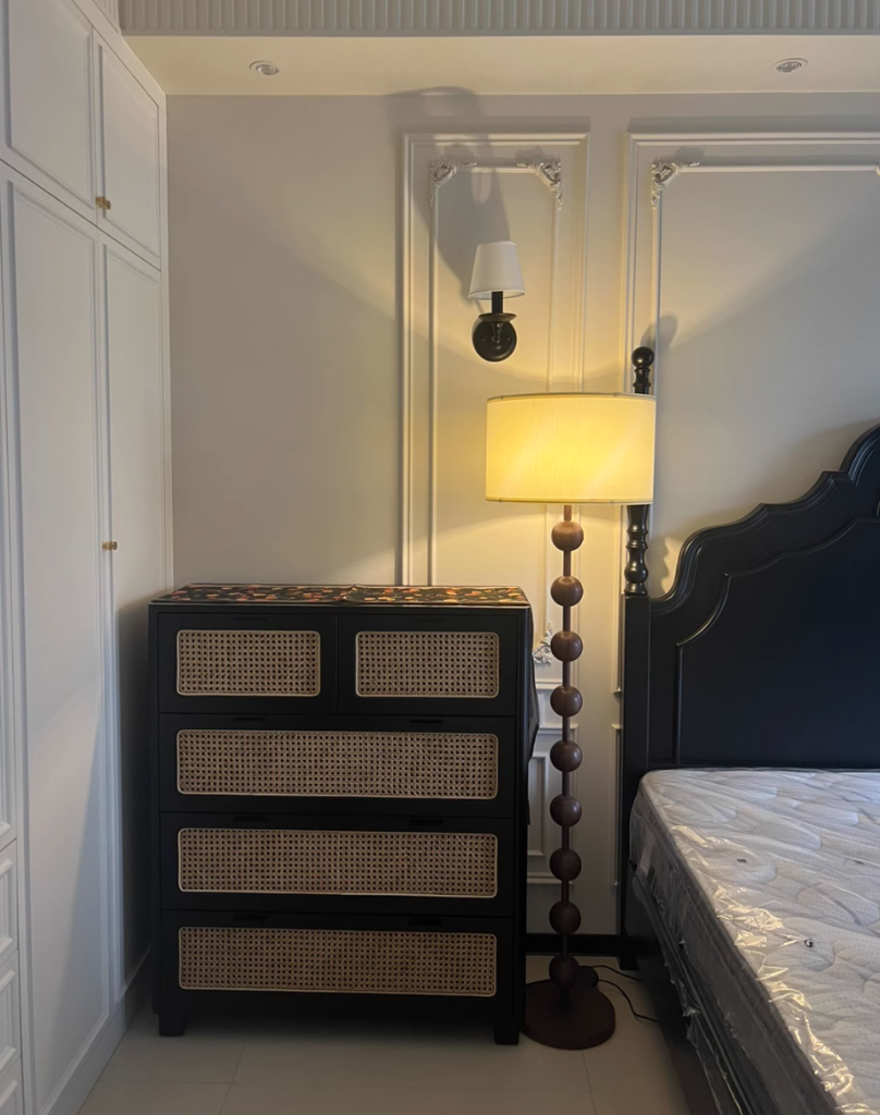 Aritilan Ash wood natural rattan chest of drawers