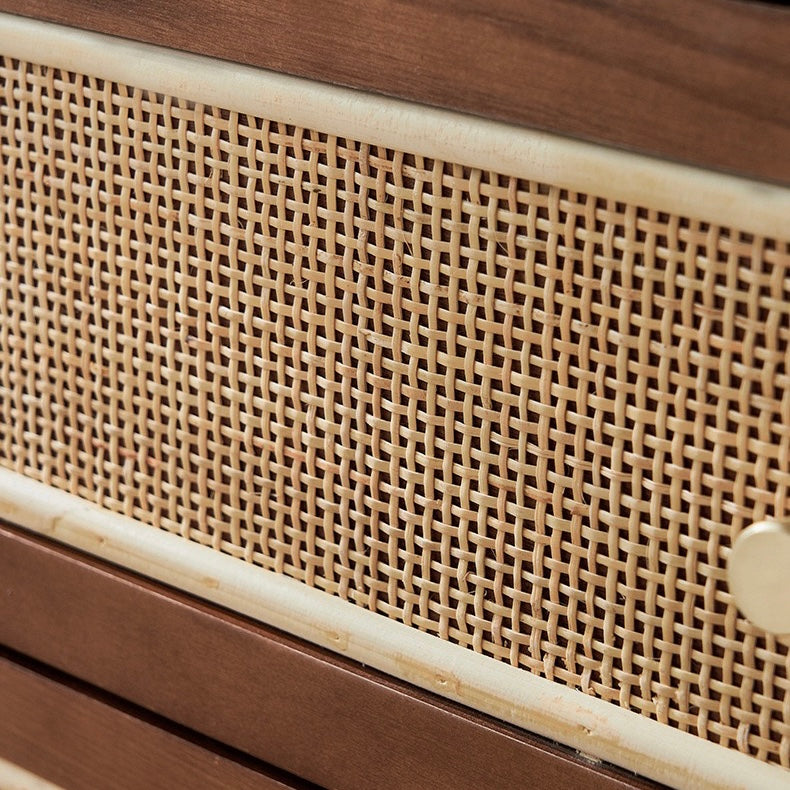 Ferbrino Ash wood natural rattan chest of drawers-A