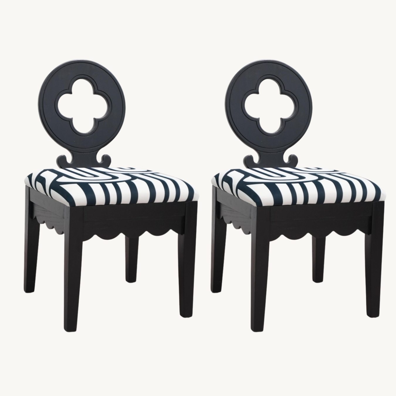 Plamos 2pcs fabric solid wood dining chairs