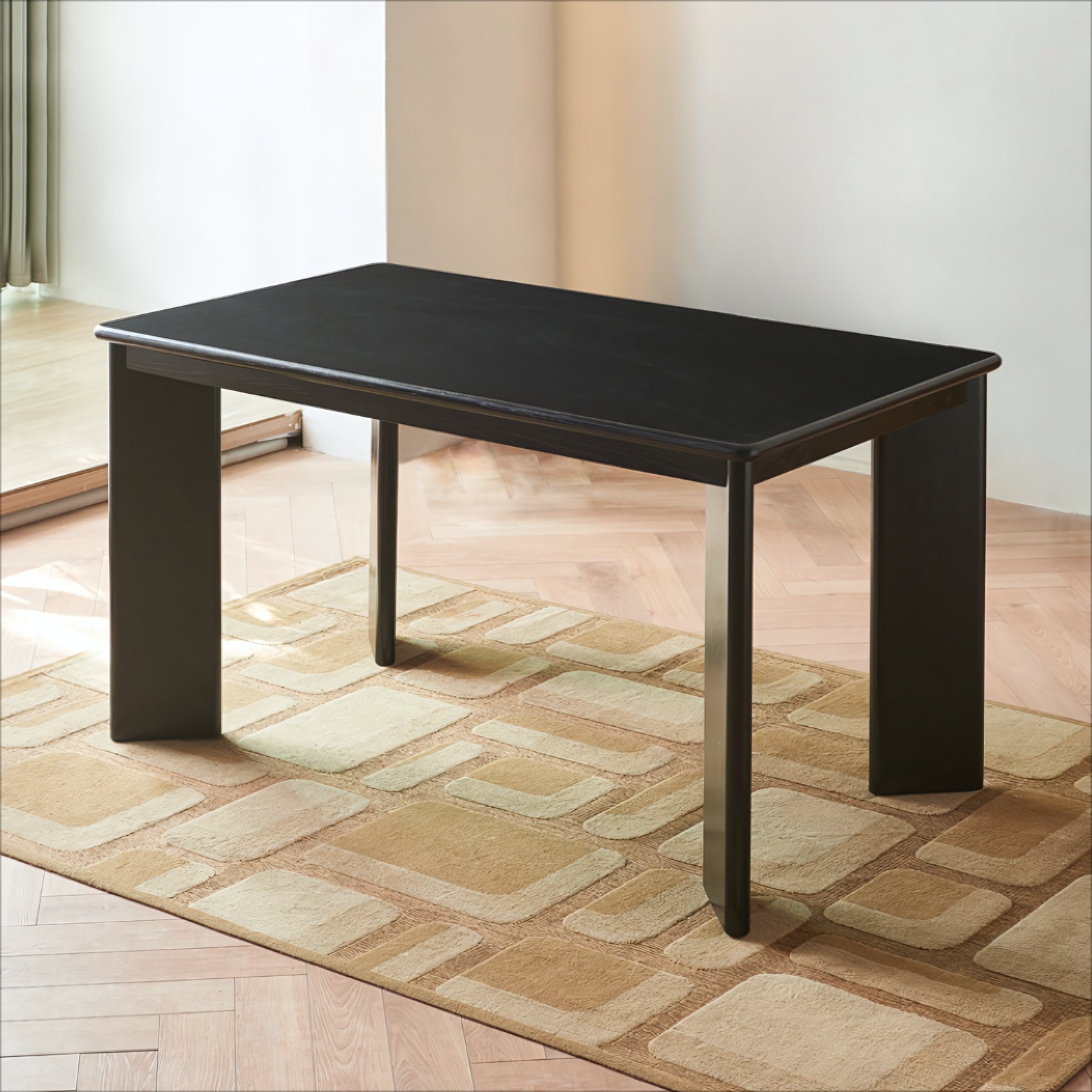 Rotalen Ash wood minimalist rectangular dining set