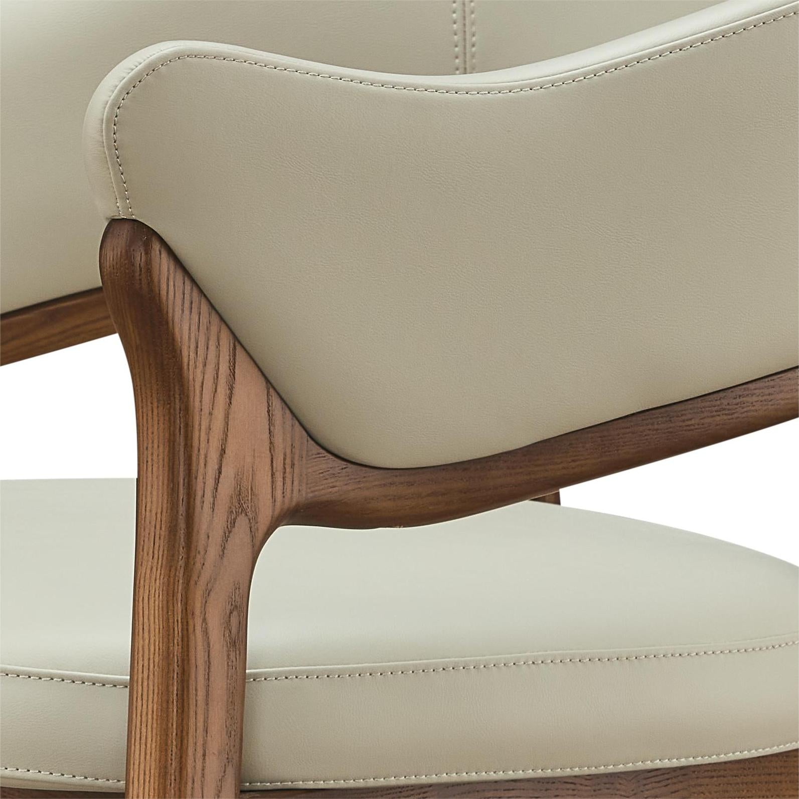 Borealis 2pcs ash wood leather dining chairs