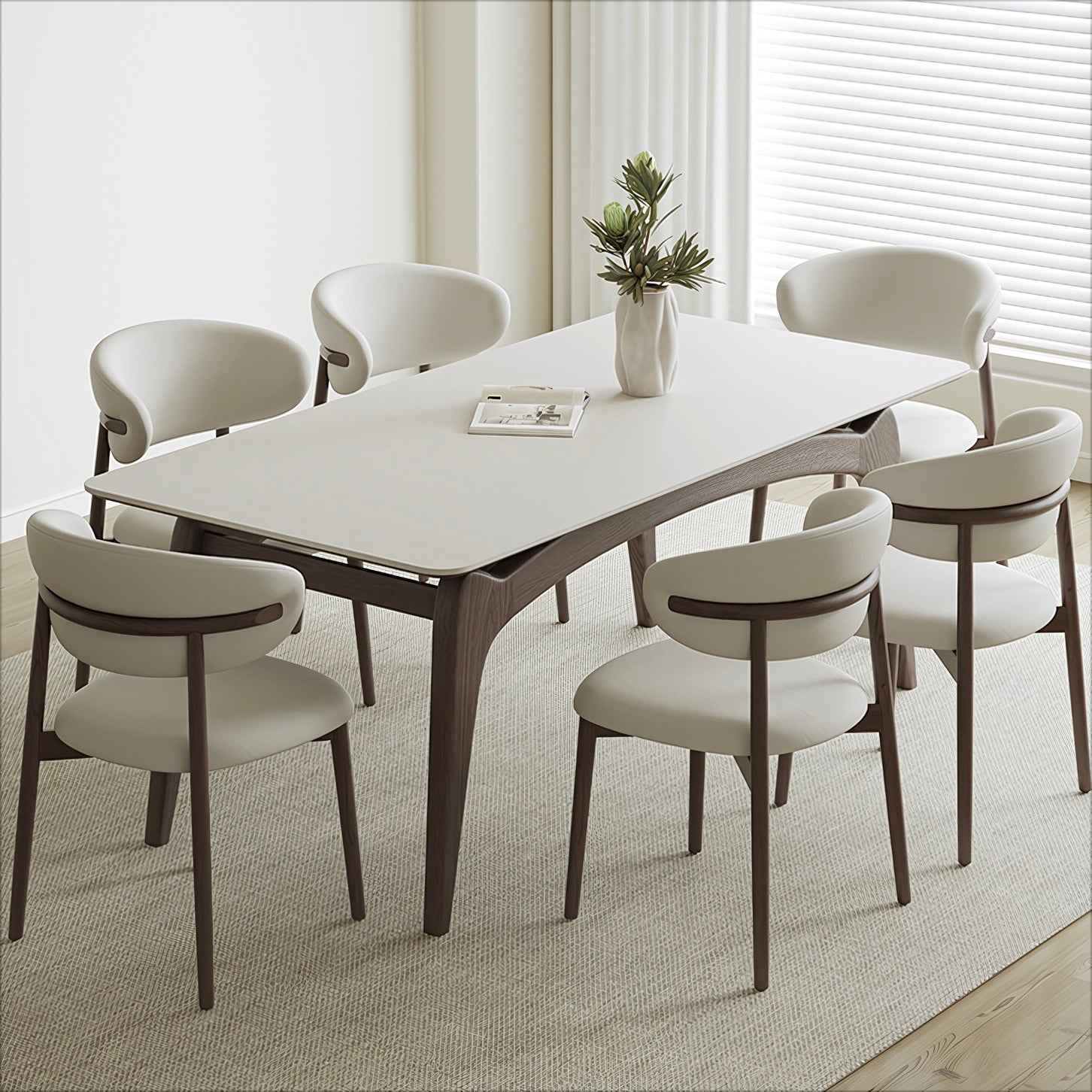 Lemarie Ash solid wood rectangular dining table