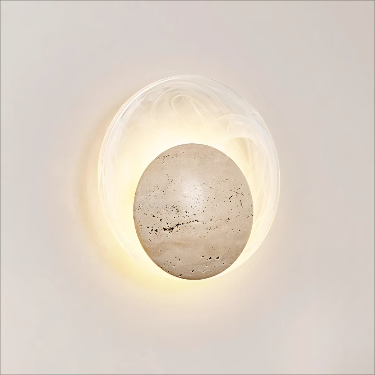 Srino 2pcs beige travertine wall lights bedside lights