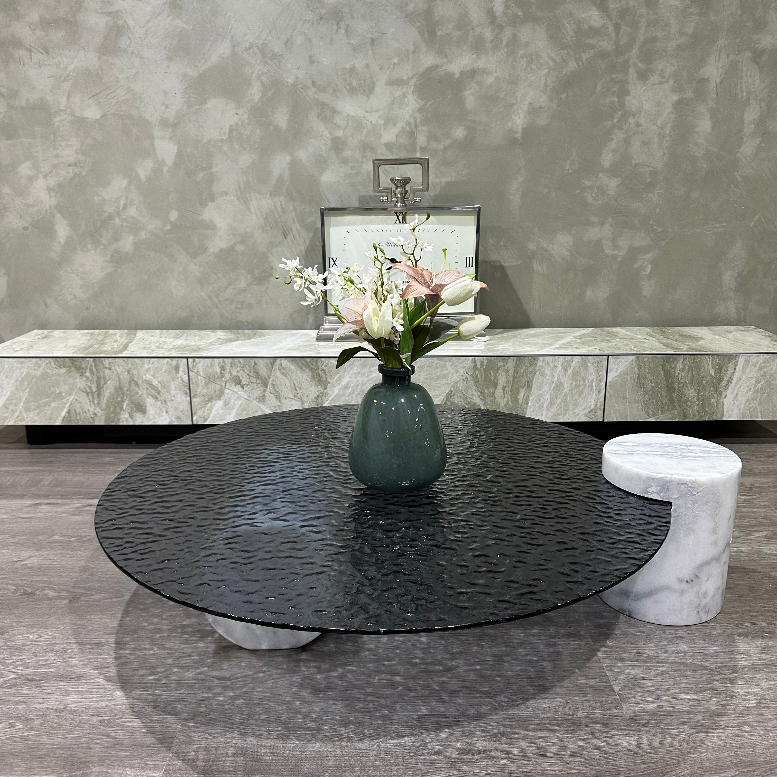 Hanyam Marble glass coffee table