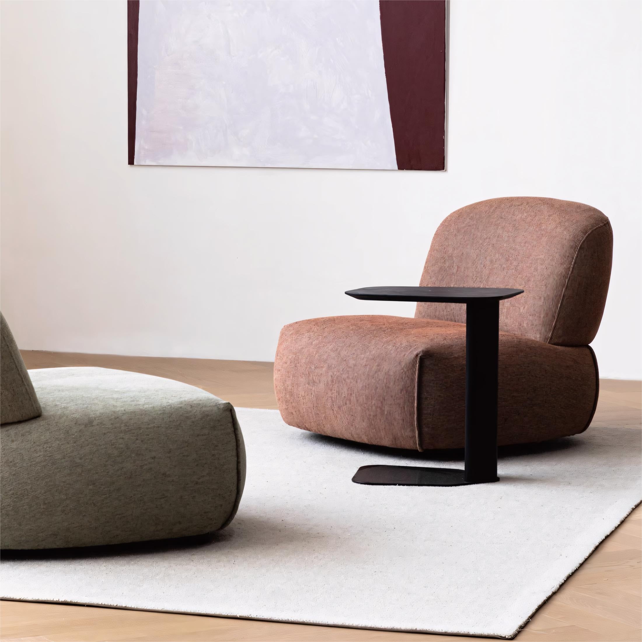 Olria 360° rotatable fabric single sofa-A