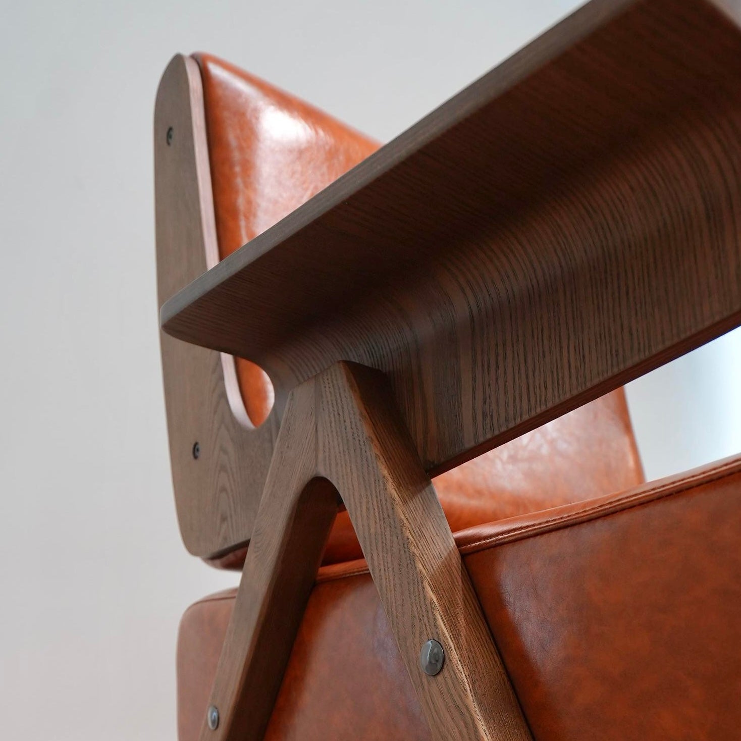 Figey Solid wood leather accent chair