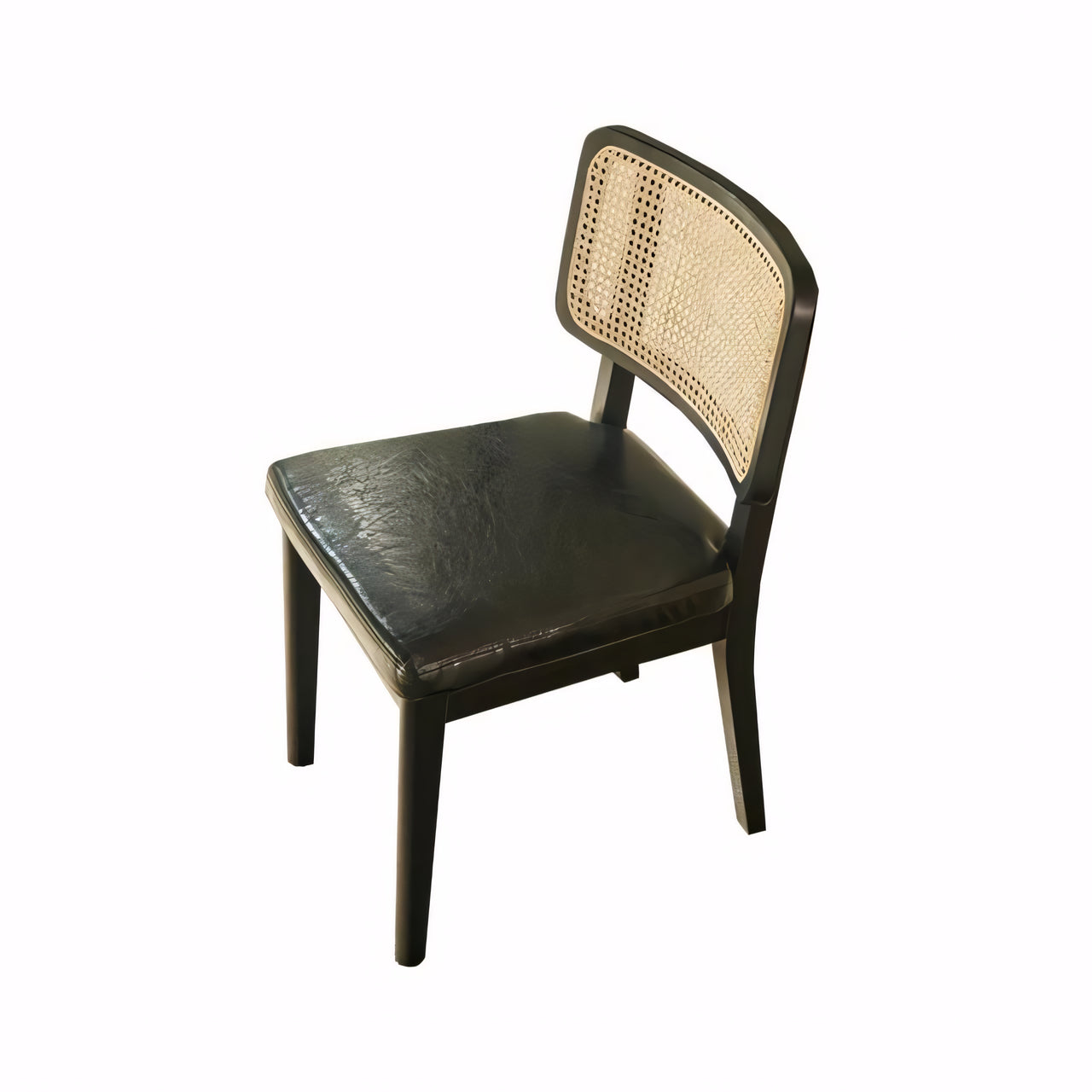 Malilian 2pcs ash wood natural rattan dining chairs