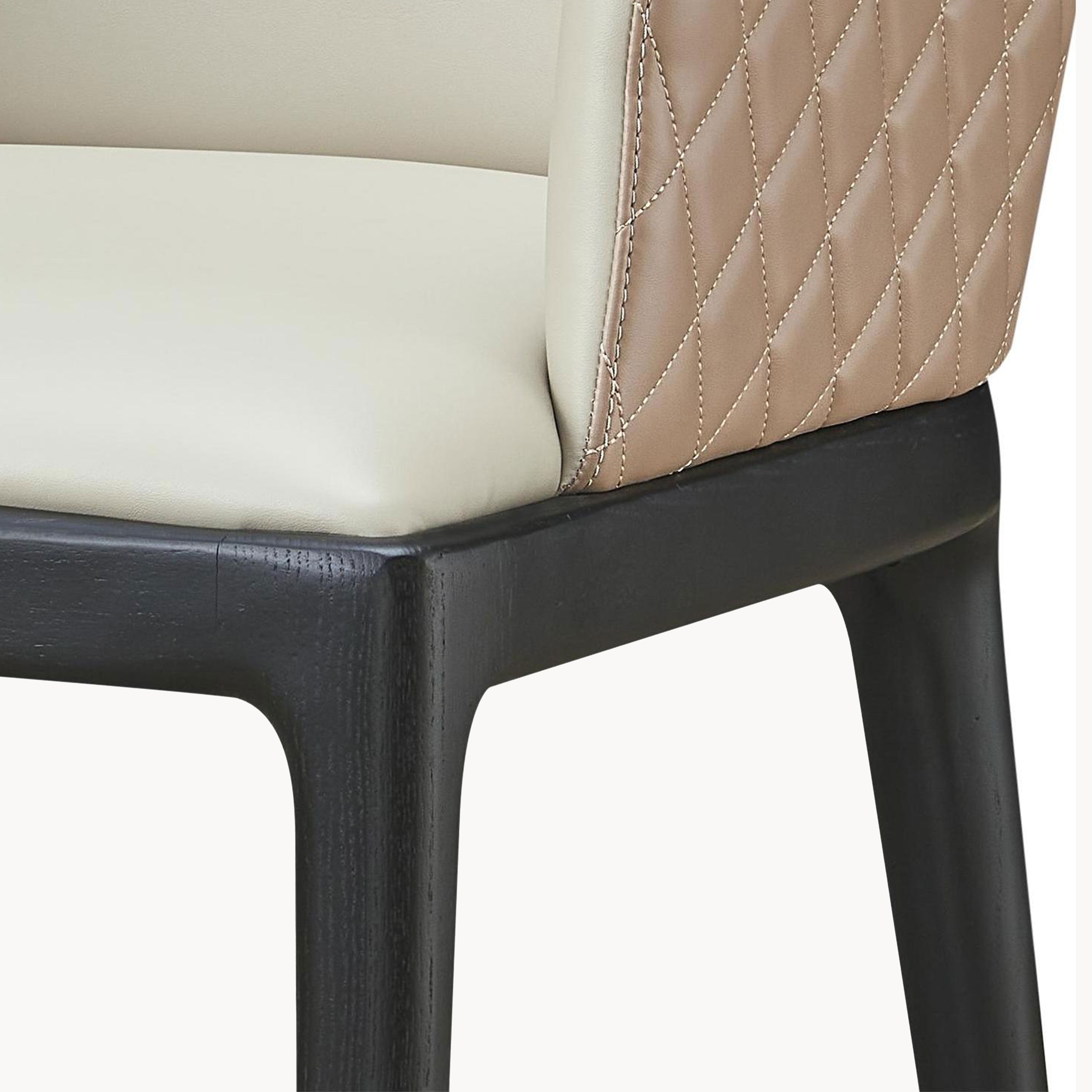 Zita 2pcs ash wood leather dining chairs