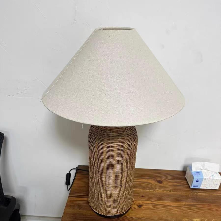Ermise Natural rattan solid wood lamp-A