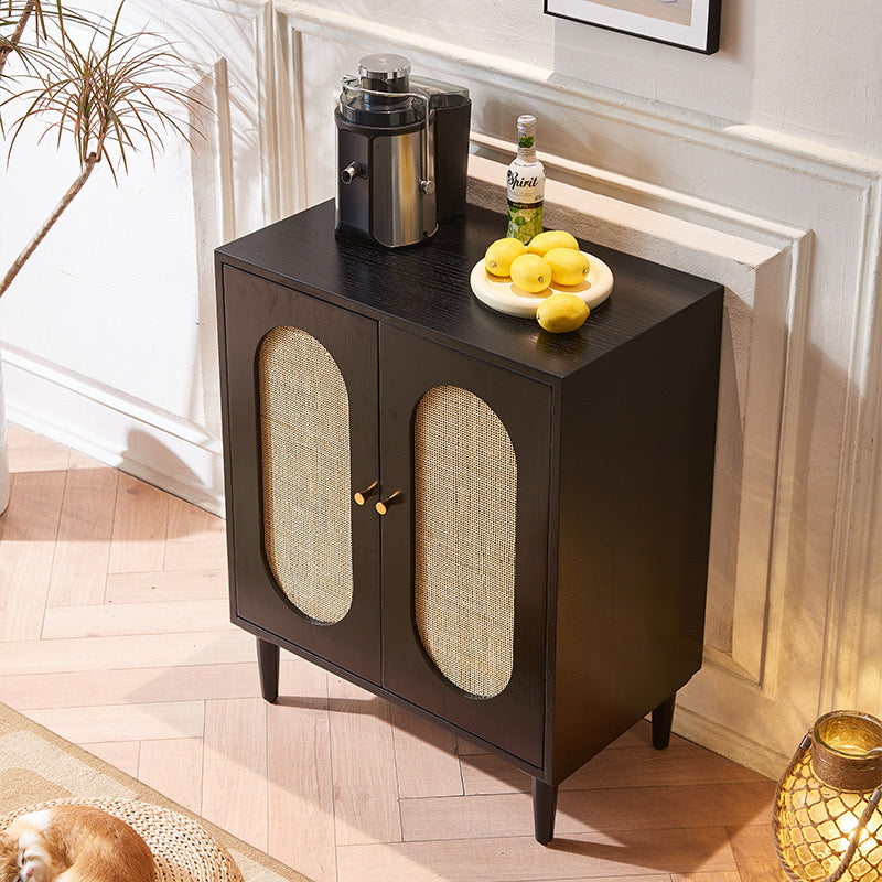 Polinbe Ash wood natural rattan sideboard