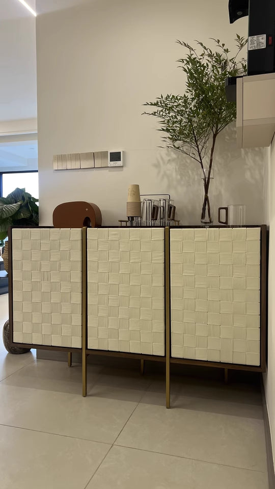 Pajis Wooden natural rattan sideboard