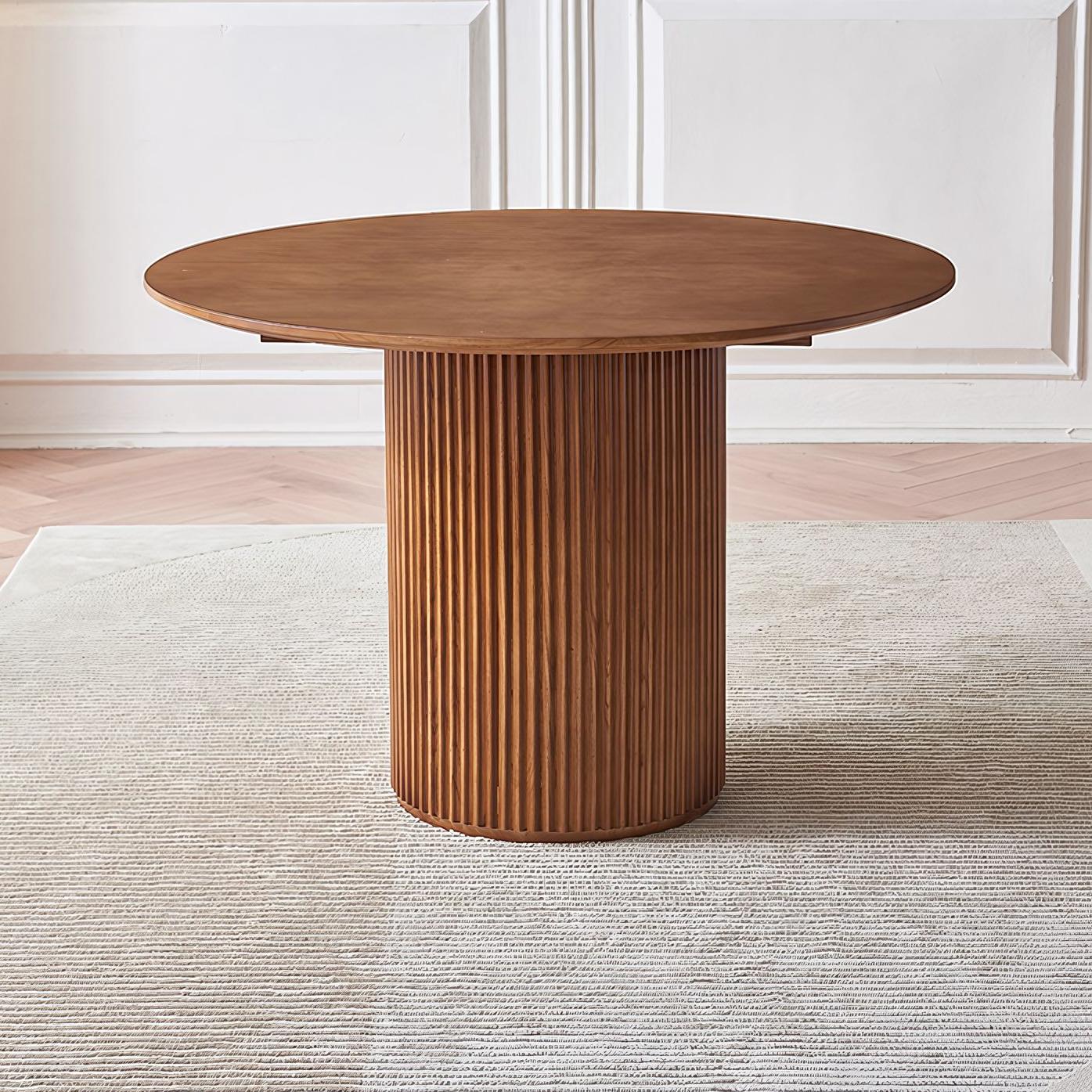 Quolin Ash wood round minimalist round dining table