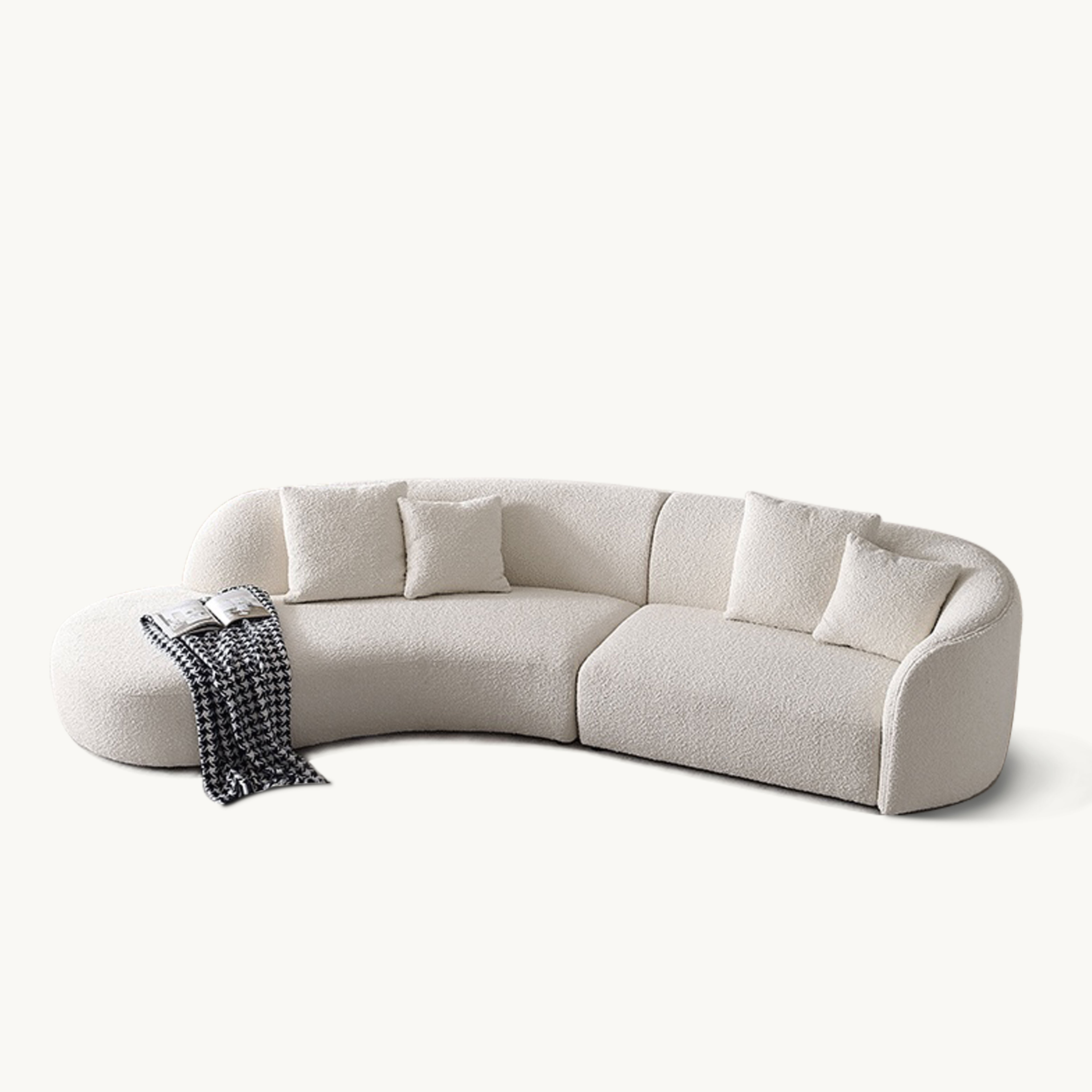 Serini Fabric curved sofa